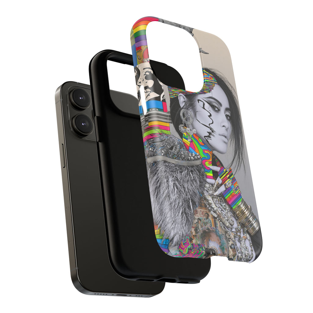 Phone Case - Colorful Glitch Portrait Tough Magnetic Case