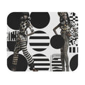 Monochrome Fashion Mouse Pad — Black & White Geometric Model Print