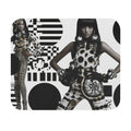 Retro Geometric Fashion Mouse Pad — Black & White Patterned Model Design
