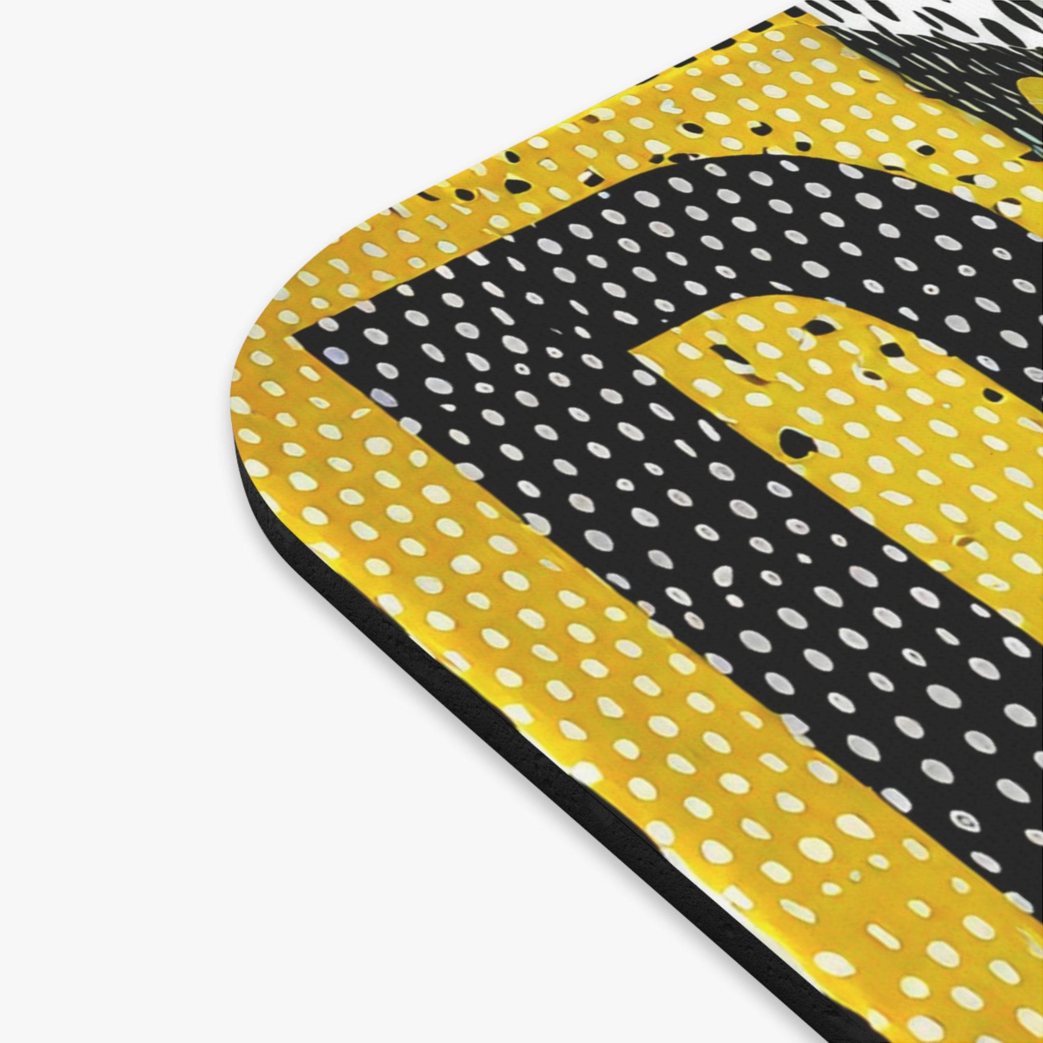 Do Both Bold Yellow & Black Dot Rectangle Mouse Pad — Graphic Desk Mat