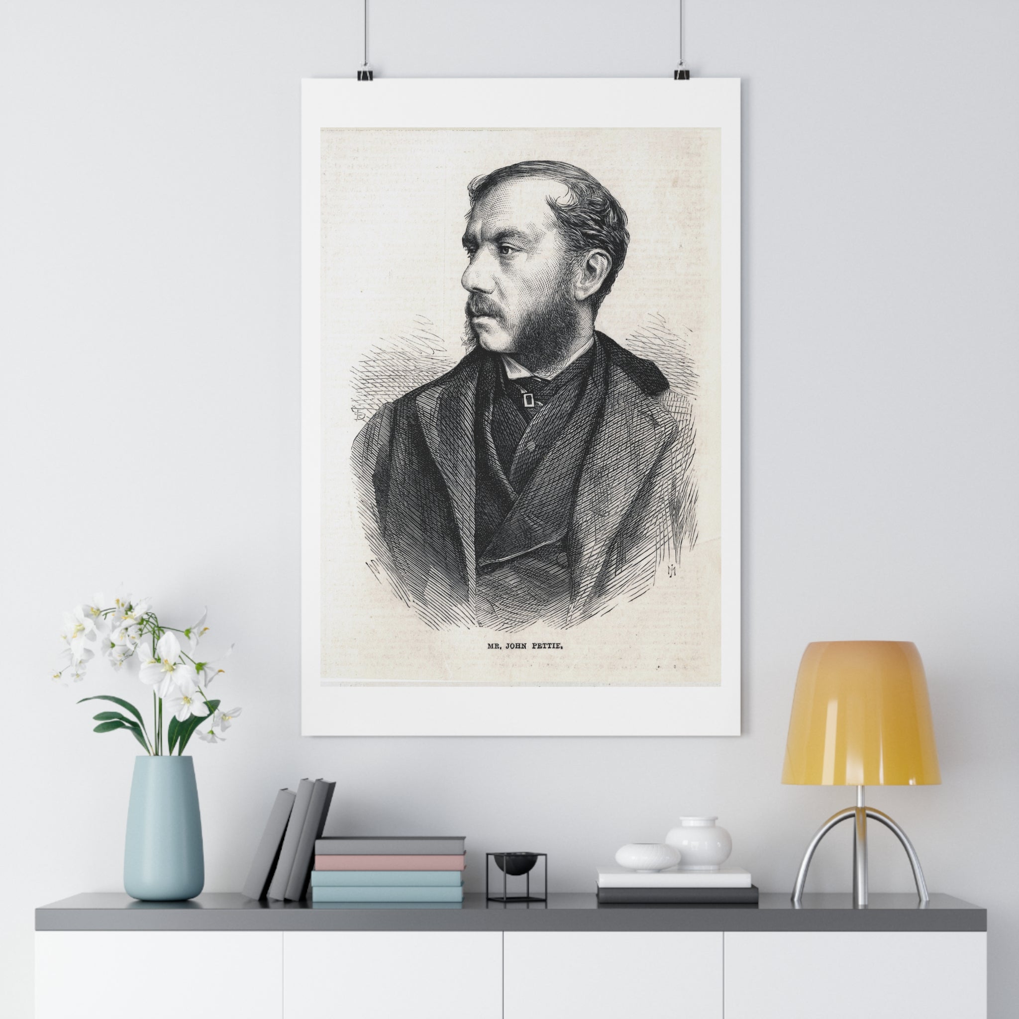 Vintage Portrait Poster — Antique Engraving Wall Art of 19th Century Gentleman