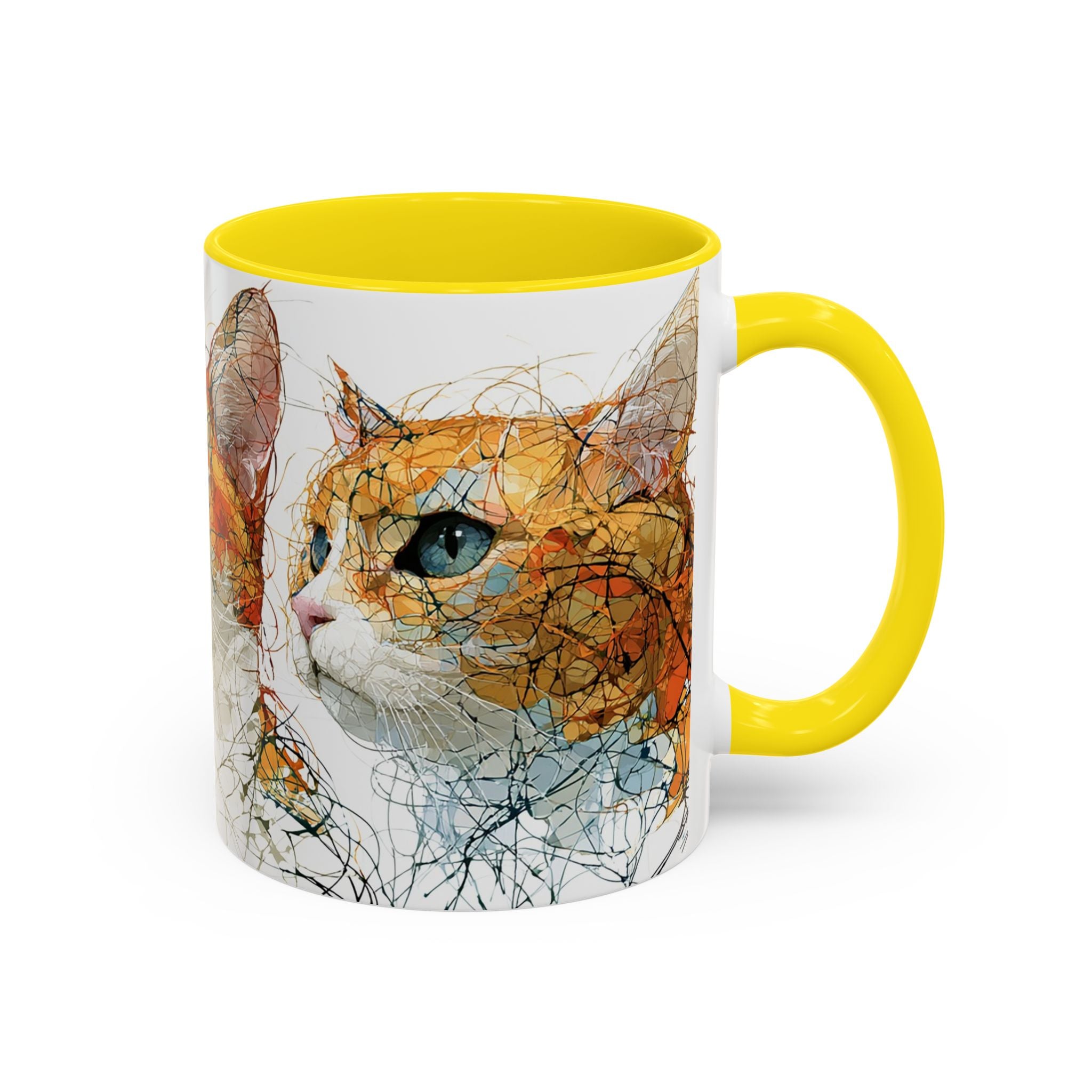 Artistic Orange Tabby Cat Accent Coffee Mug — 11/15oz