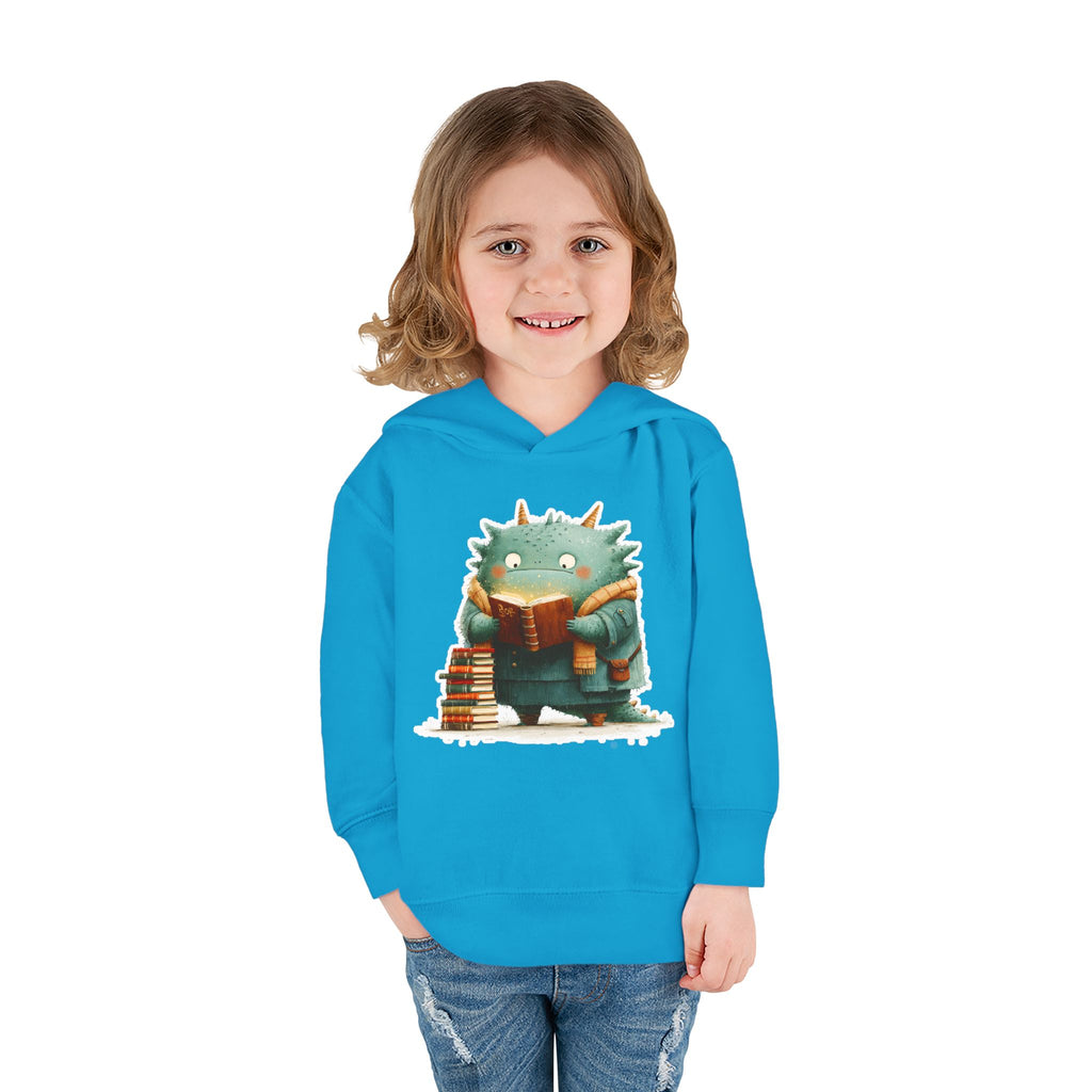 Toddler Hoodie — Cute Reading Monster Graphic Pullover