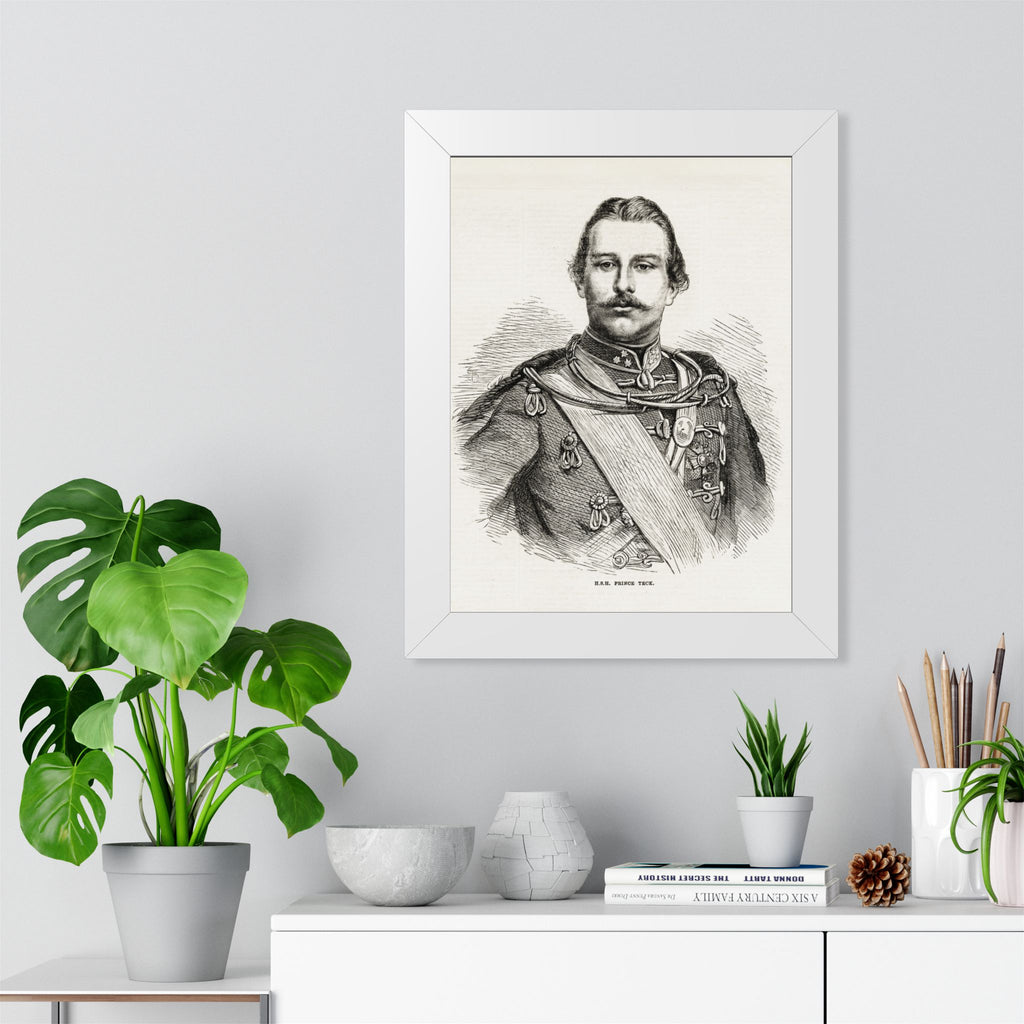 Framed Poster — Vintage 19th-Century Military Portrait Print