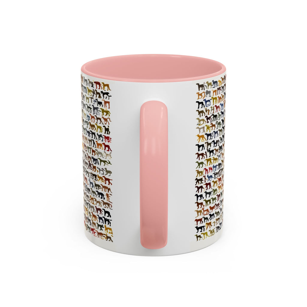 Horse Pattern Accent Coffee Mug — Colorful Mini Horses Design (11/15 oz)