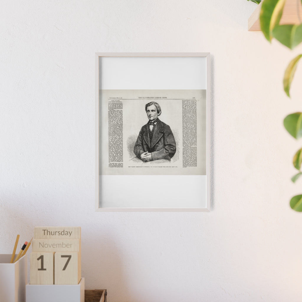 OSSIP IVANOFF, the peasant who saved the CZAR's Life. Vintage Illustrated Portrait Poster with Wooden Frame — Antique Newspaper Art Print