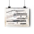 Vintage Rifle Patent Poster – Antique Firearm Blueprint Wall Art