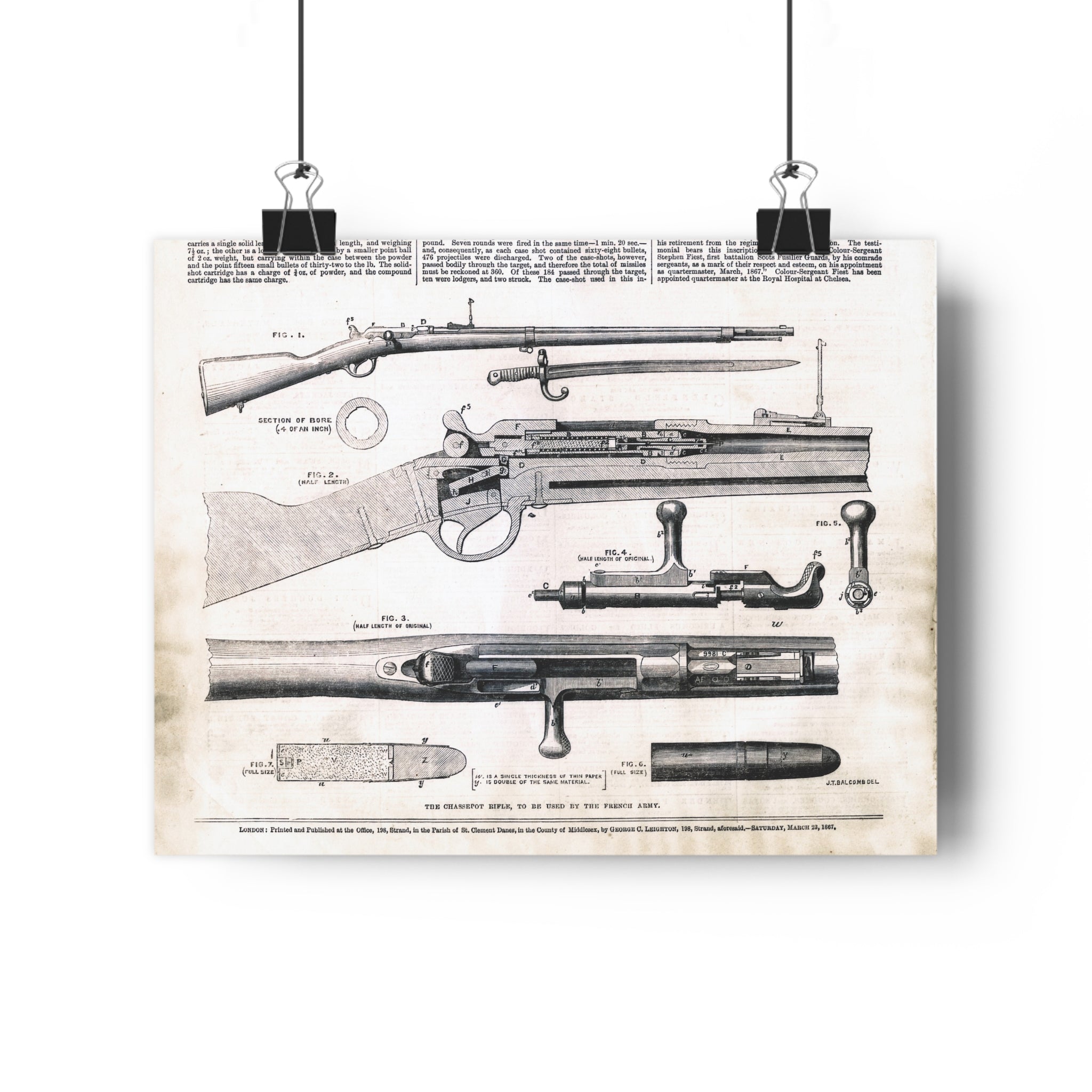 Vintage Rifle Patent Poster – Antique Firearm Blueprint Wall Art