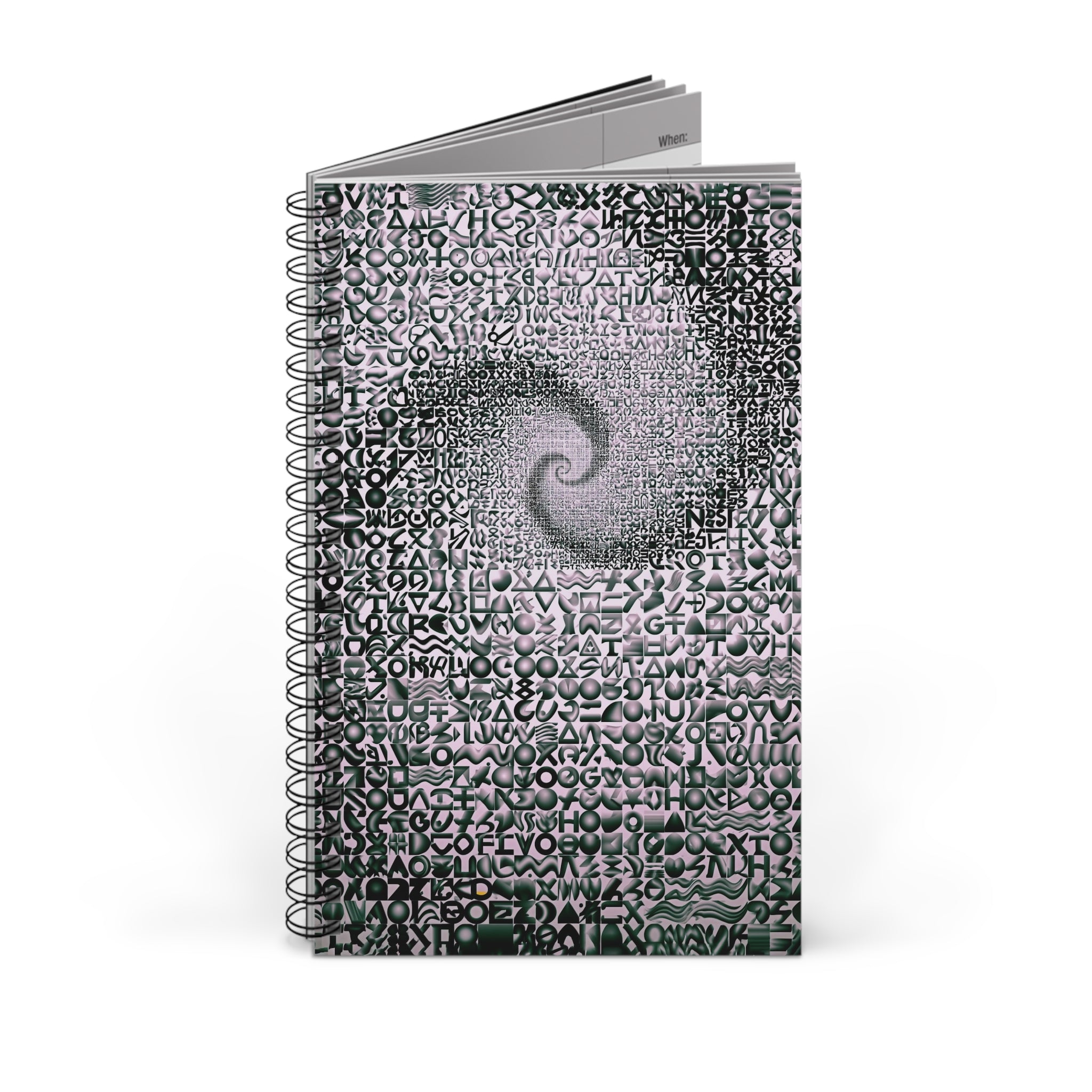 Spiral Notebook — Psychedelic Letter Swirl Spiral Journal