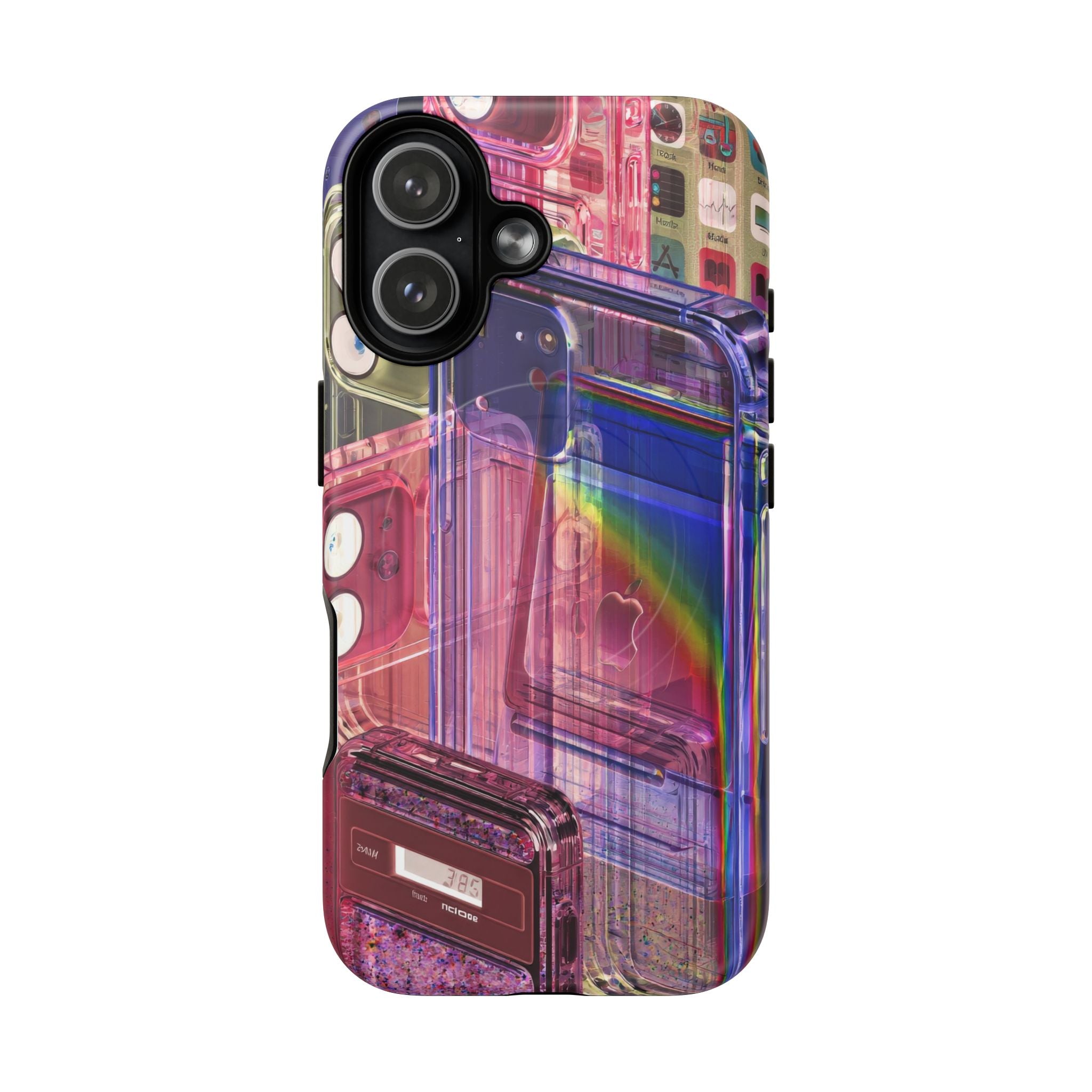 Phone Case — Retro Cassette & Rainbow Tough Magnetic Phone Case