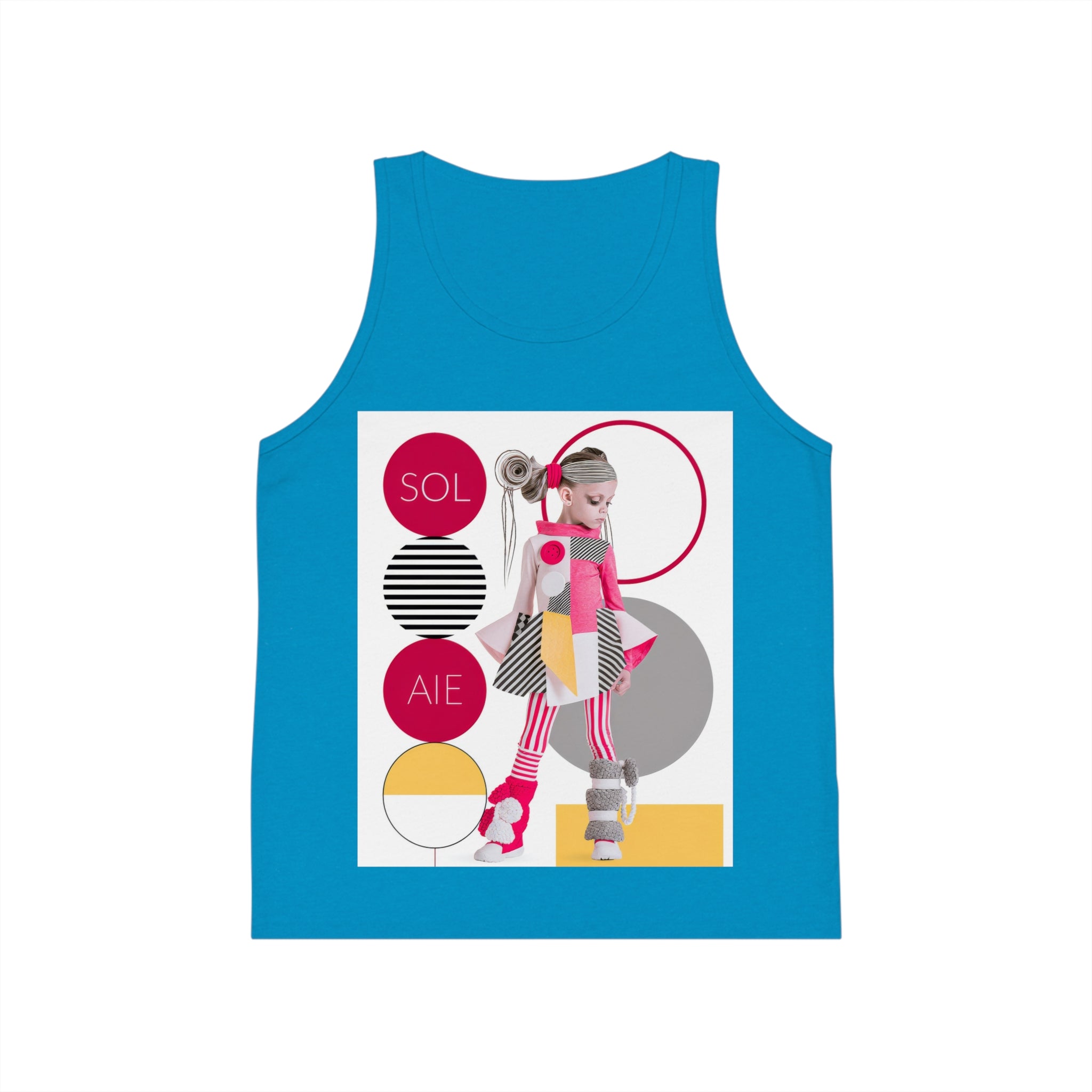 Kids Tank Top — Retro Pop Roller Girl Graphic ("SOL AIE")
