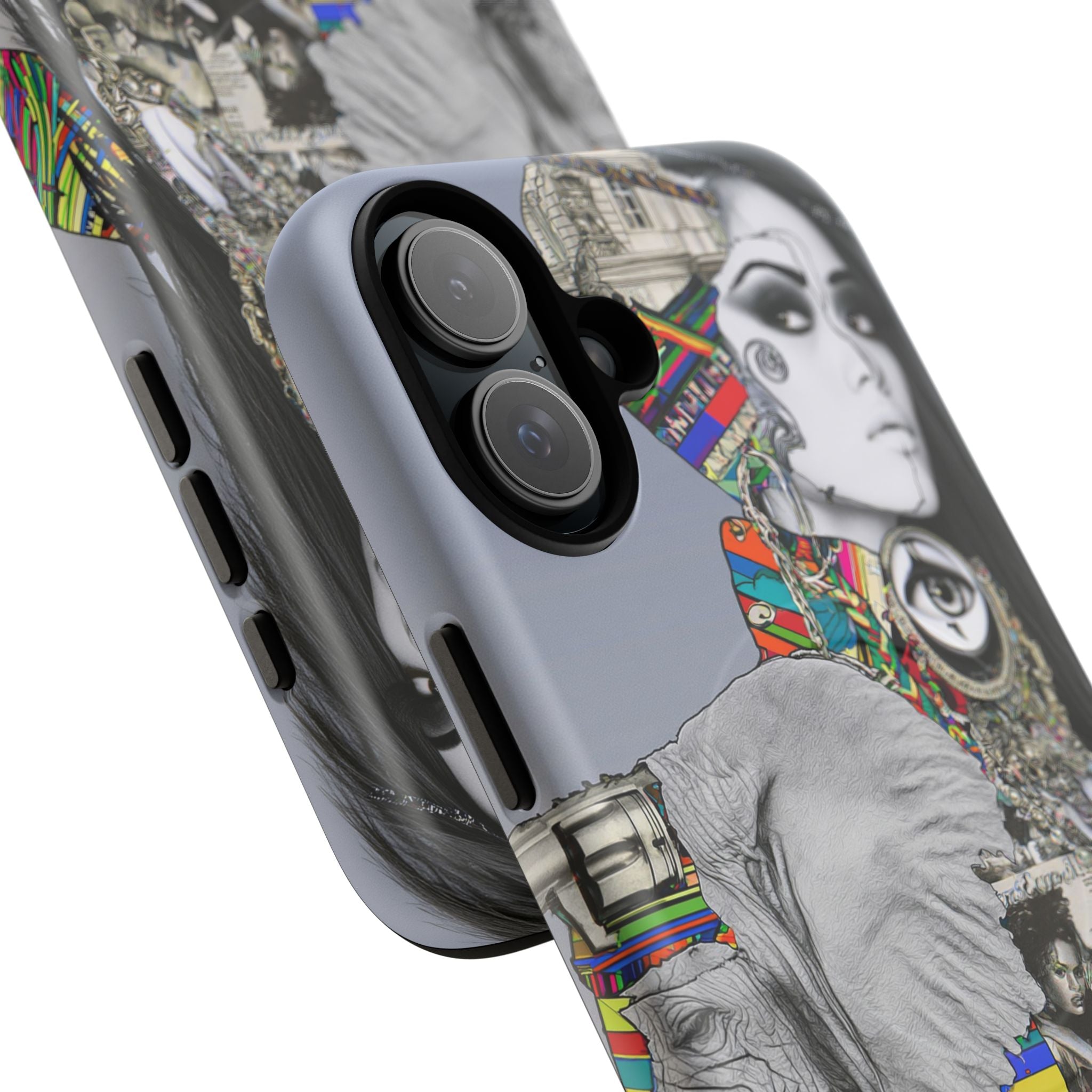 Artistic Elephant Collage Phone Case — Tough Magnetic Protective Cover
