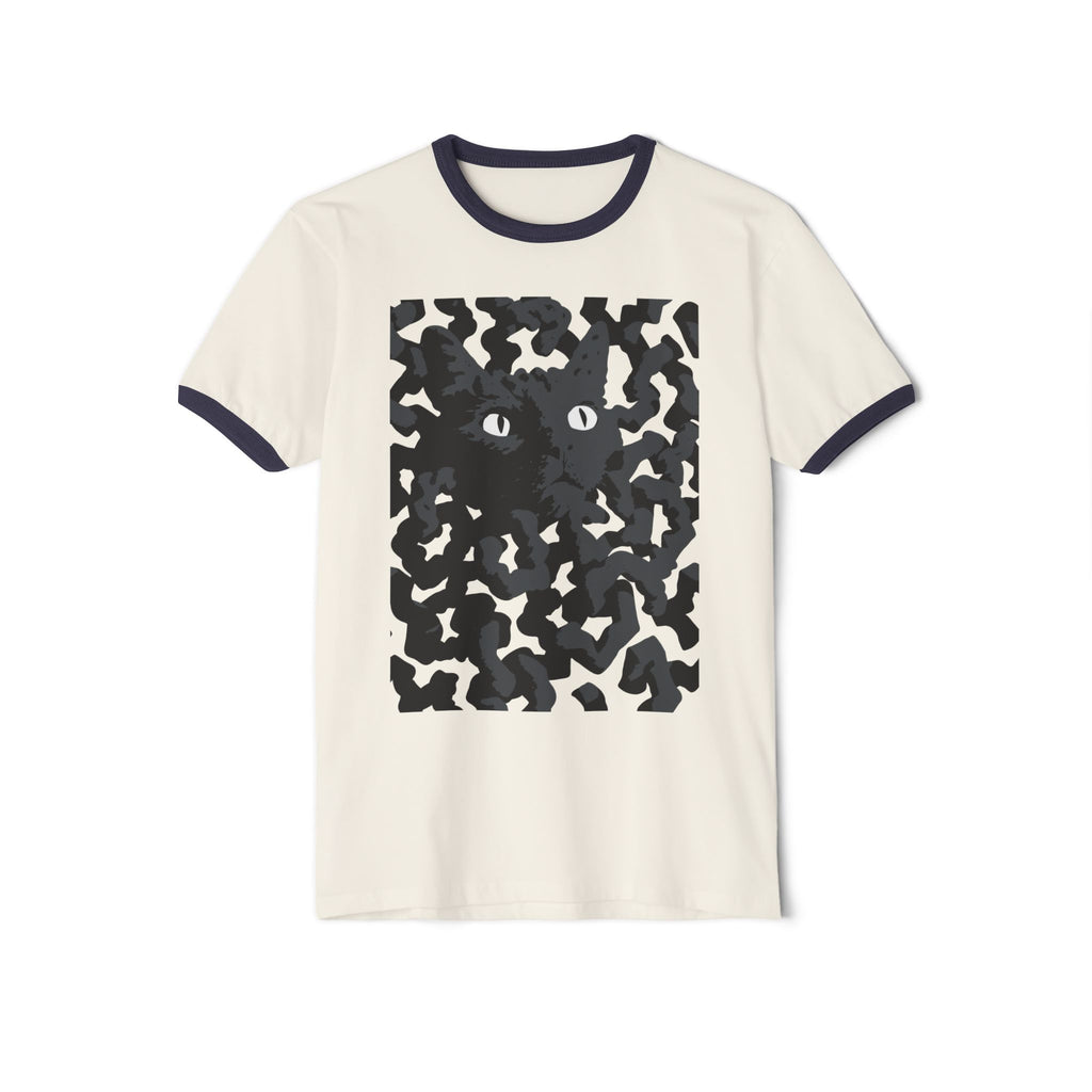 Black Cat Camouflage Ringer Tee