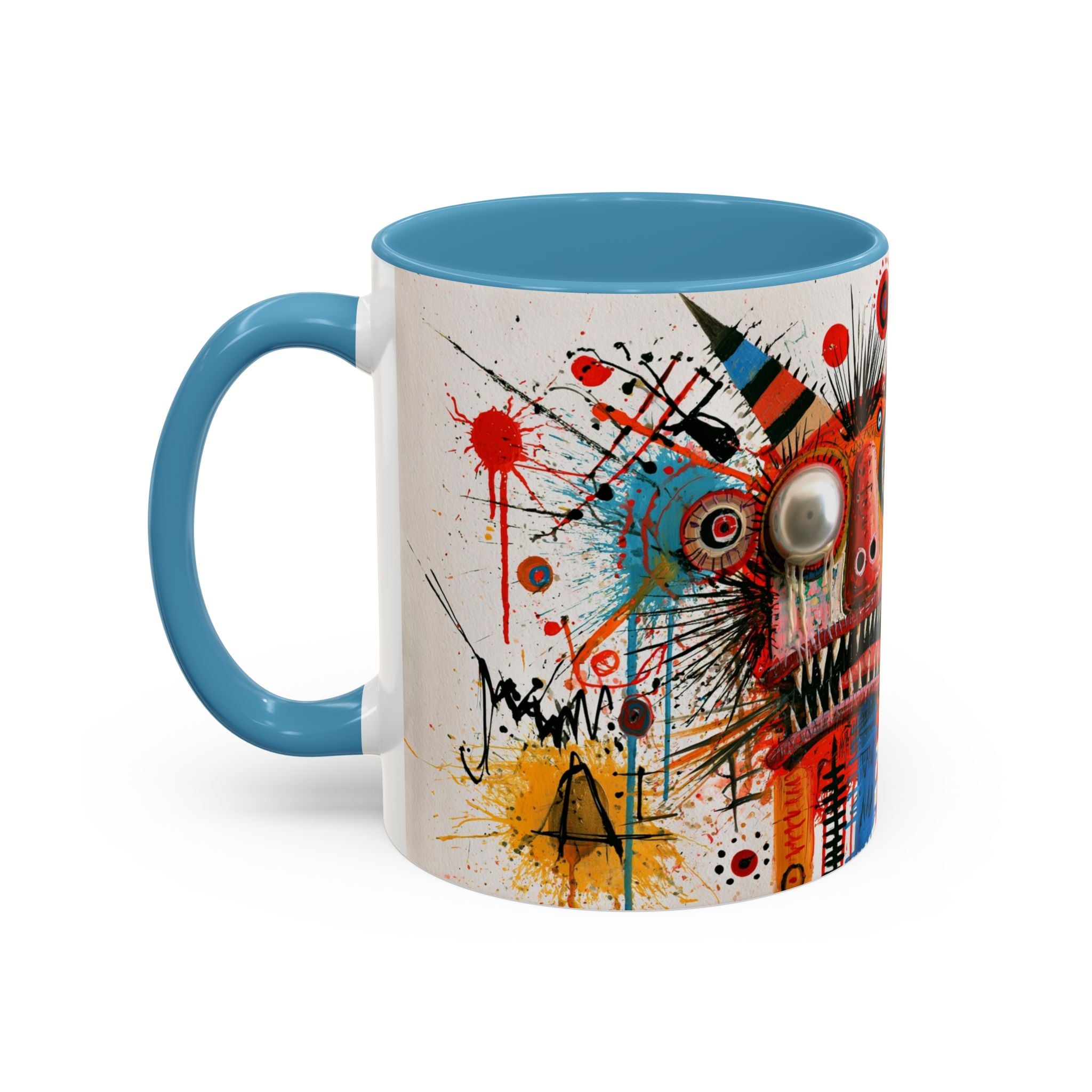 Abstract Monster Art Coffee Mug — Colorful Graffiti-Style Accent Mug (11/15oz)