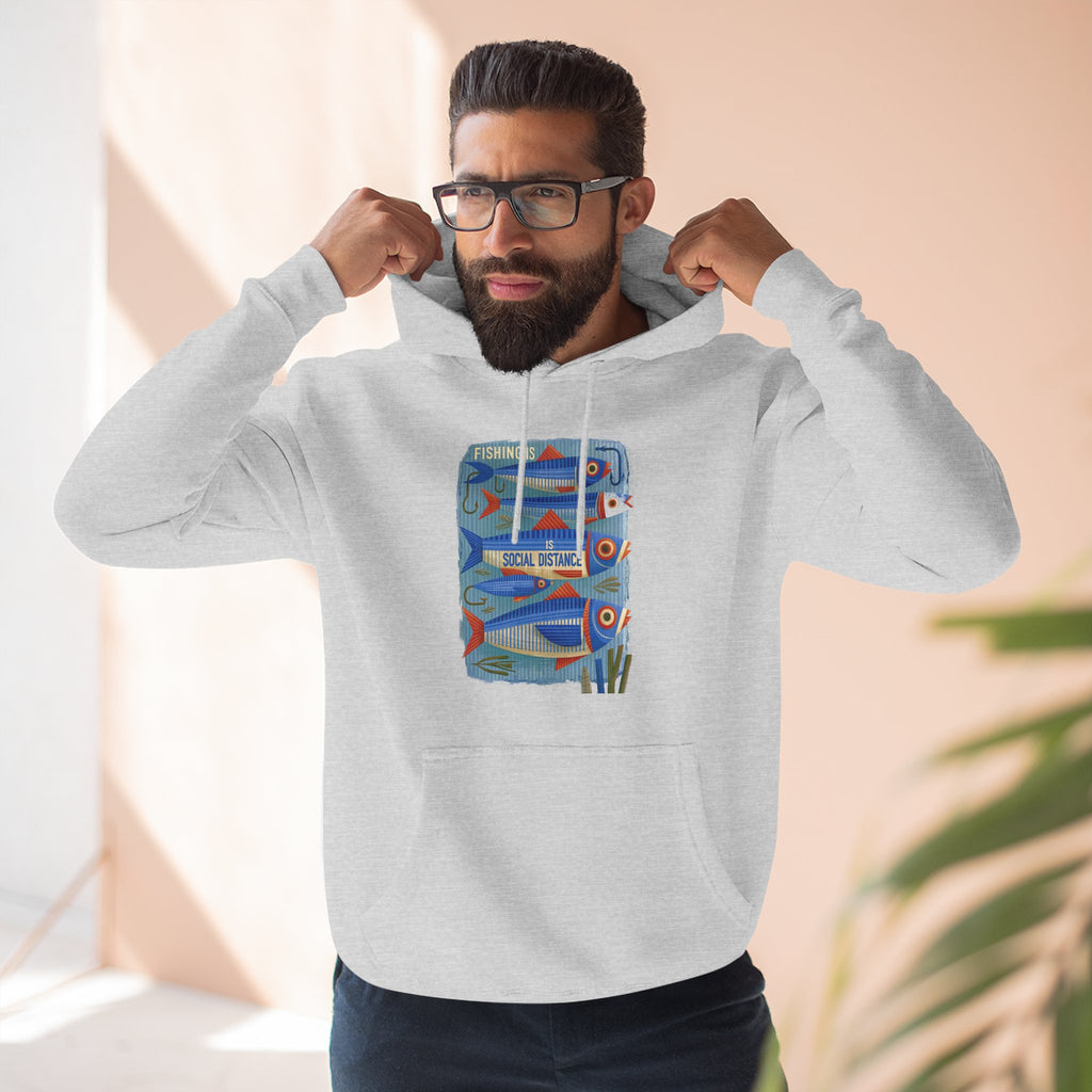 Retro Surfboard Graphic Hoodie — Three-Panel Fleece Pullover