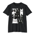Cat Pack Graphic T-Shirt — Cute Black & White Cats Print