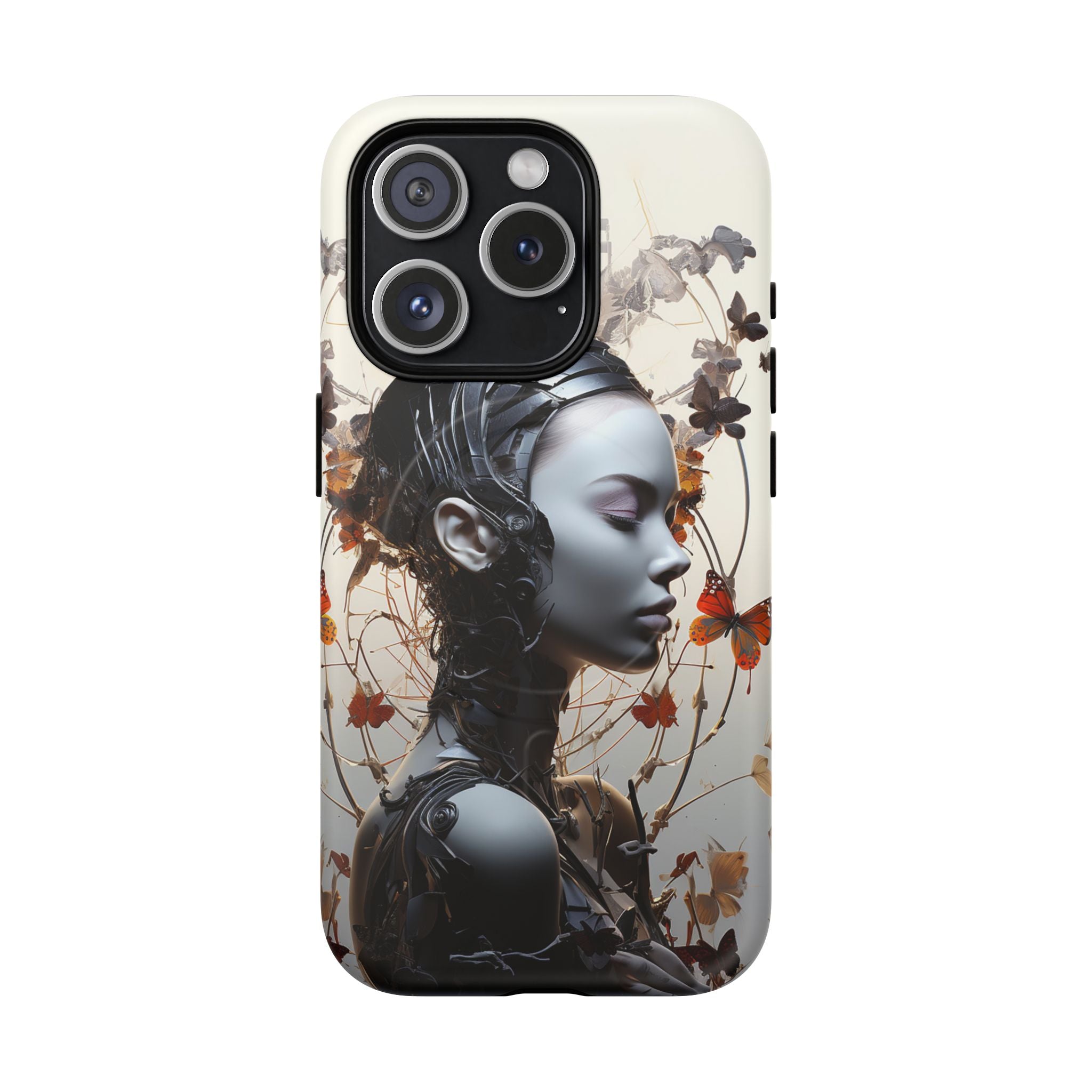 Art Nouveau Cyberpunk Phone Case — Surreal Floral Femme Tough Magnetic Case