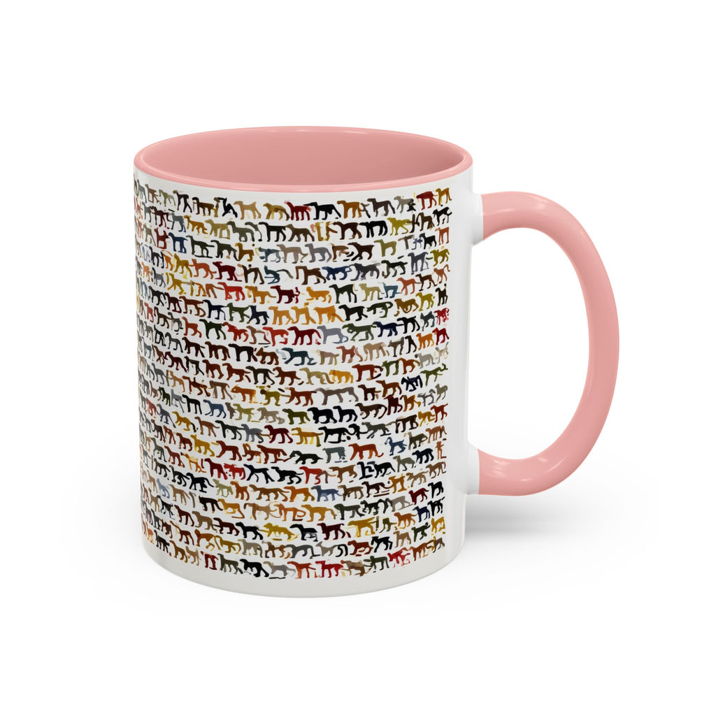 Horse Pattern Accent Coffee Mug — Colorful Mini Horses Design (11/15 oz)