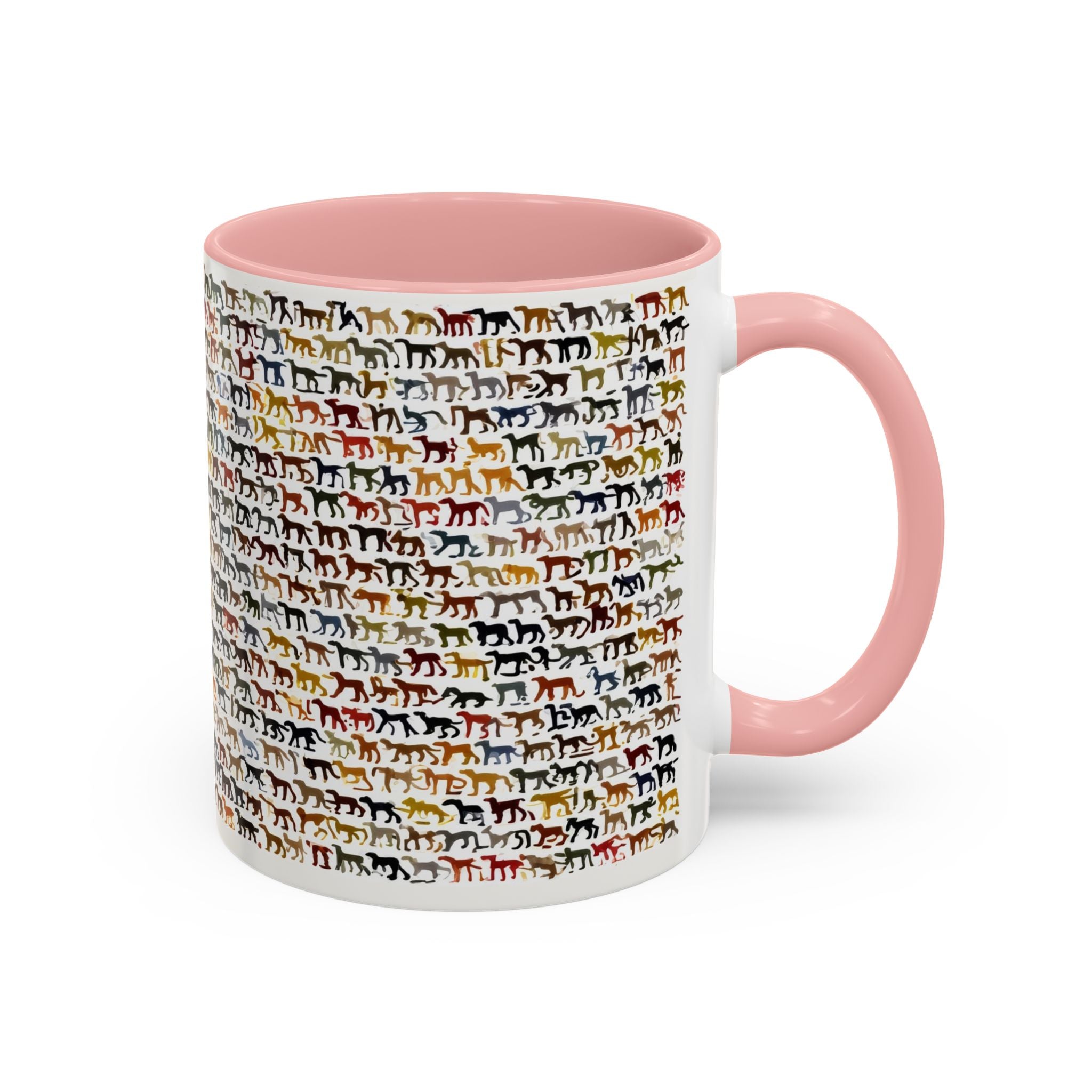 Horse Pattern Accent Coffee Mug — Colorful Mini Horses Design (11/15 oz)
