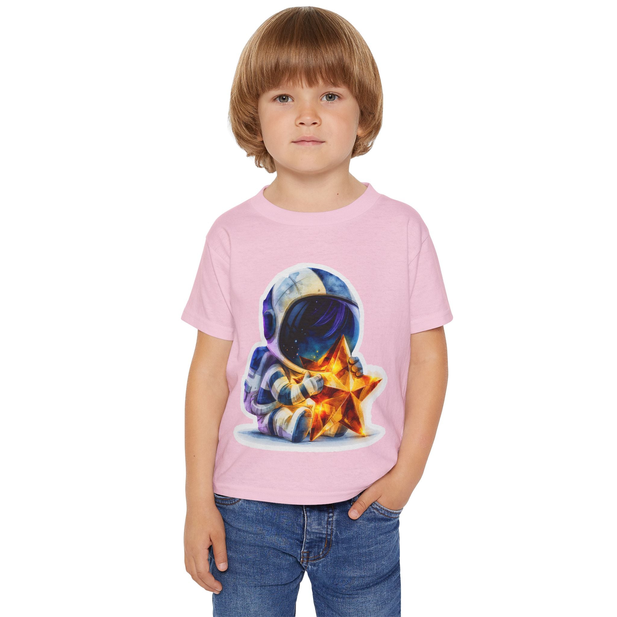 Toddler T-Shirt — Cute Astronaut Holding Star Space Tee