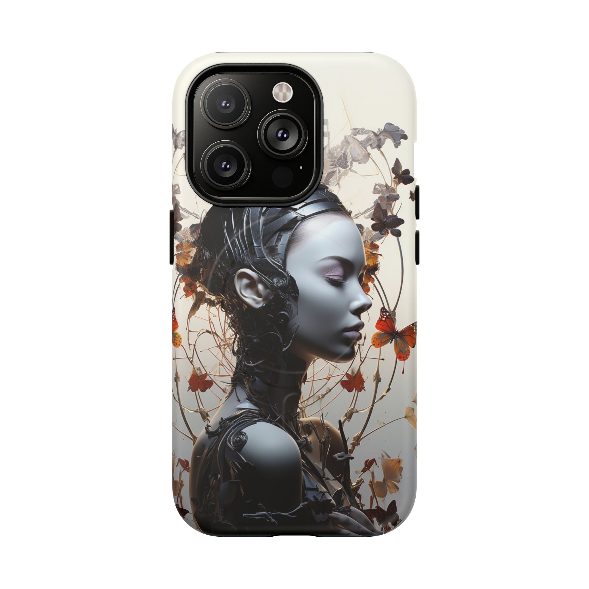 Art Nouveau Cyberpunk Phone Case — Surreal Floral Femme Tough Magnetic Case