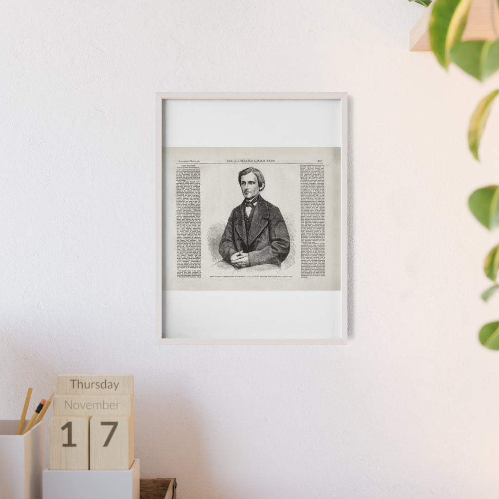 OSSIP IVANOFF, the peasant who saved the CZAR's Life. Vintage Illustrated Portrait Poster with Wooden Frame — Antique Newspaper Art Print