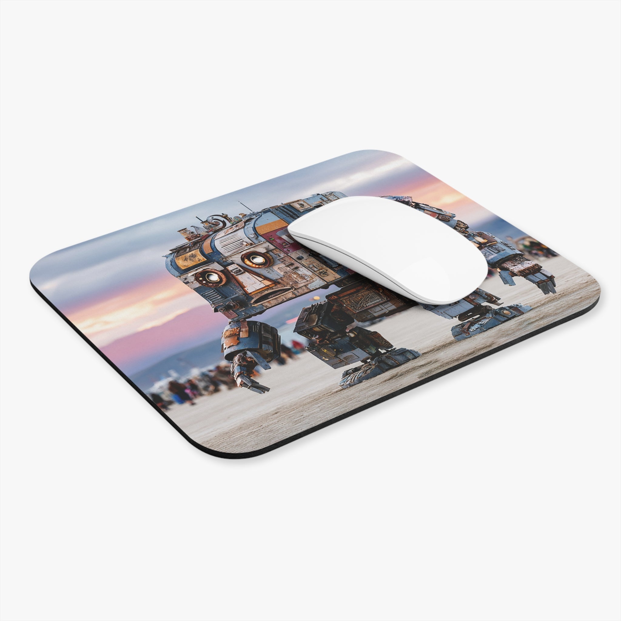 Retro Robot Mouse Pad — Vintage Mechanical Bot Desk Mat