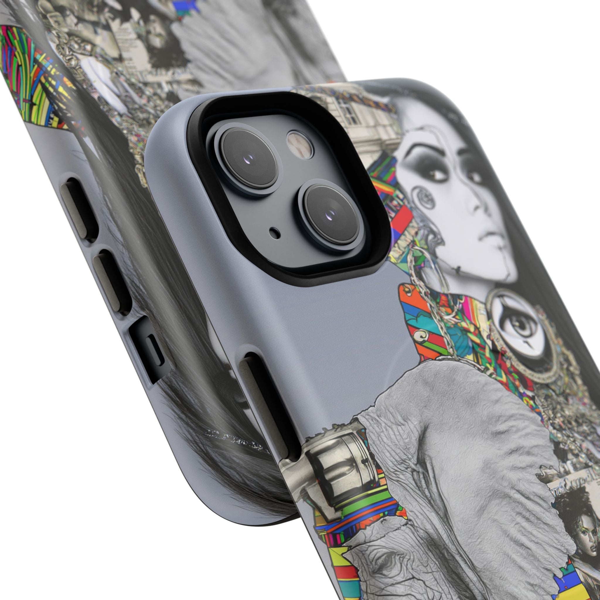 Artistic Elephant Collage Phone Case — Tough Magnetic Protective Cover