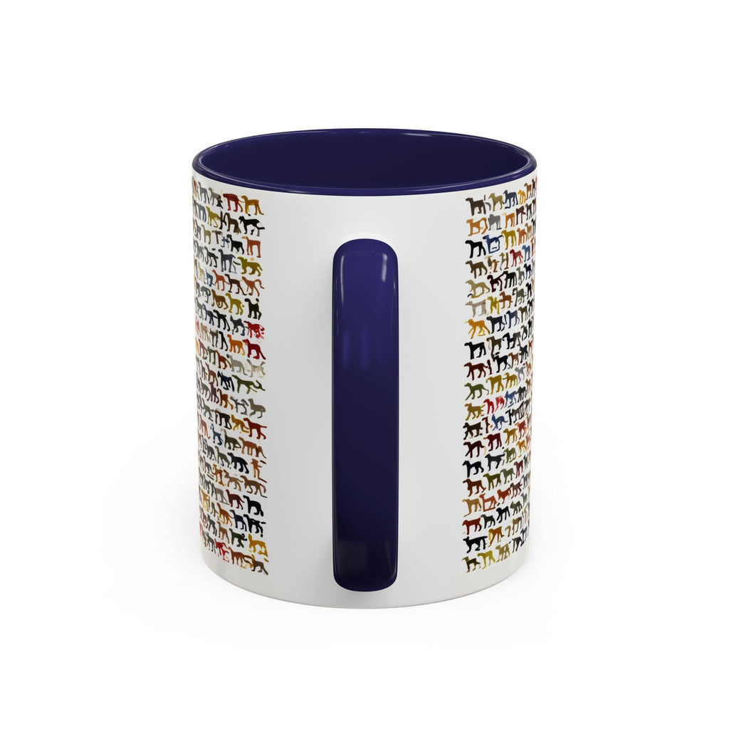 Horse Pattern Accent Coffee Mug — Colorful Mini Horses Design (11/15 oz)