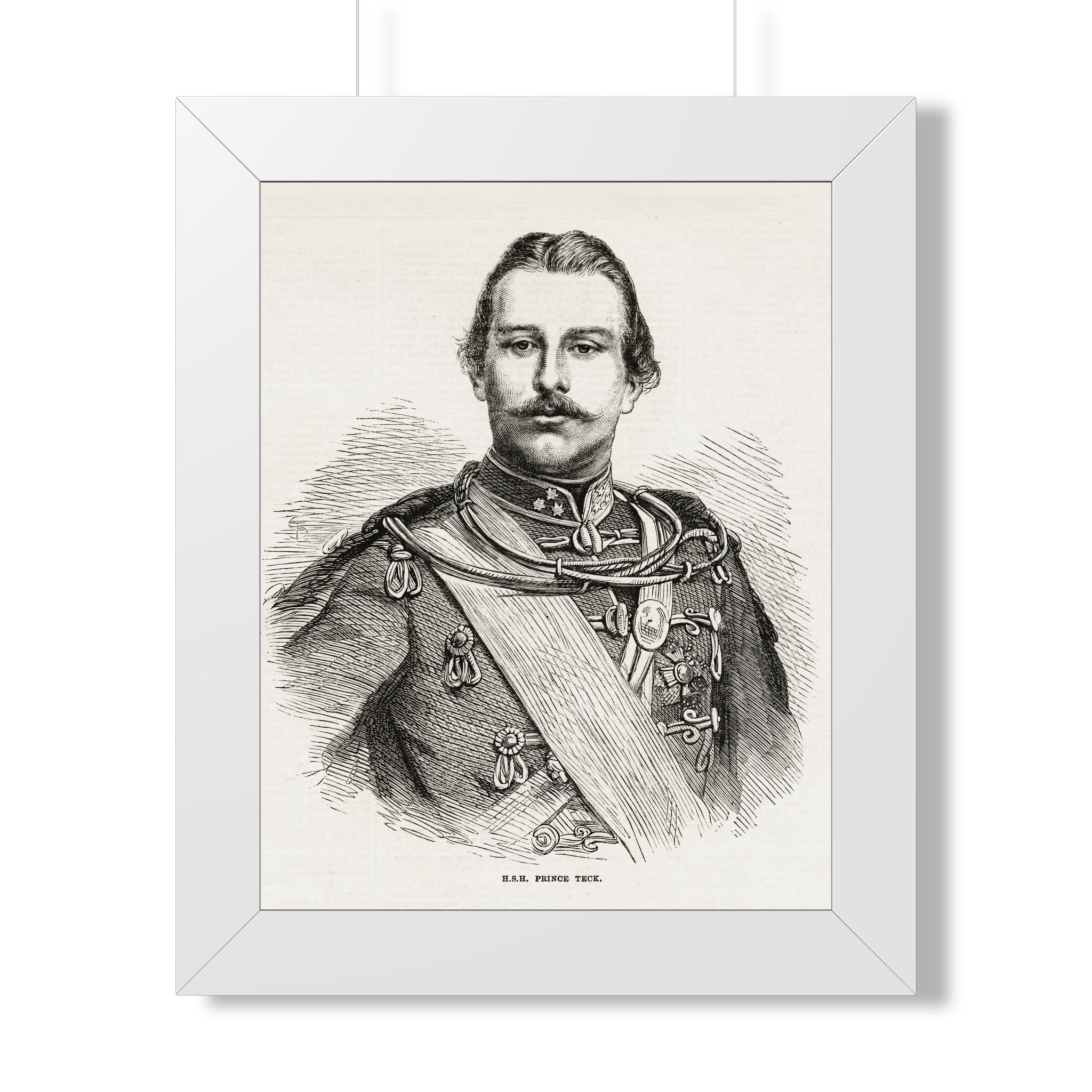 Framed Poster — Vintage 19th-Century Military Portrait Print