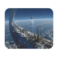 Sci‑Fi Space Station Mouse Pad — Futuristic Orbital City Desk Mat