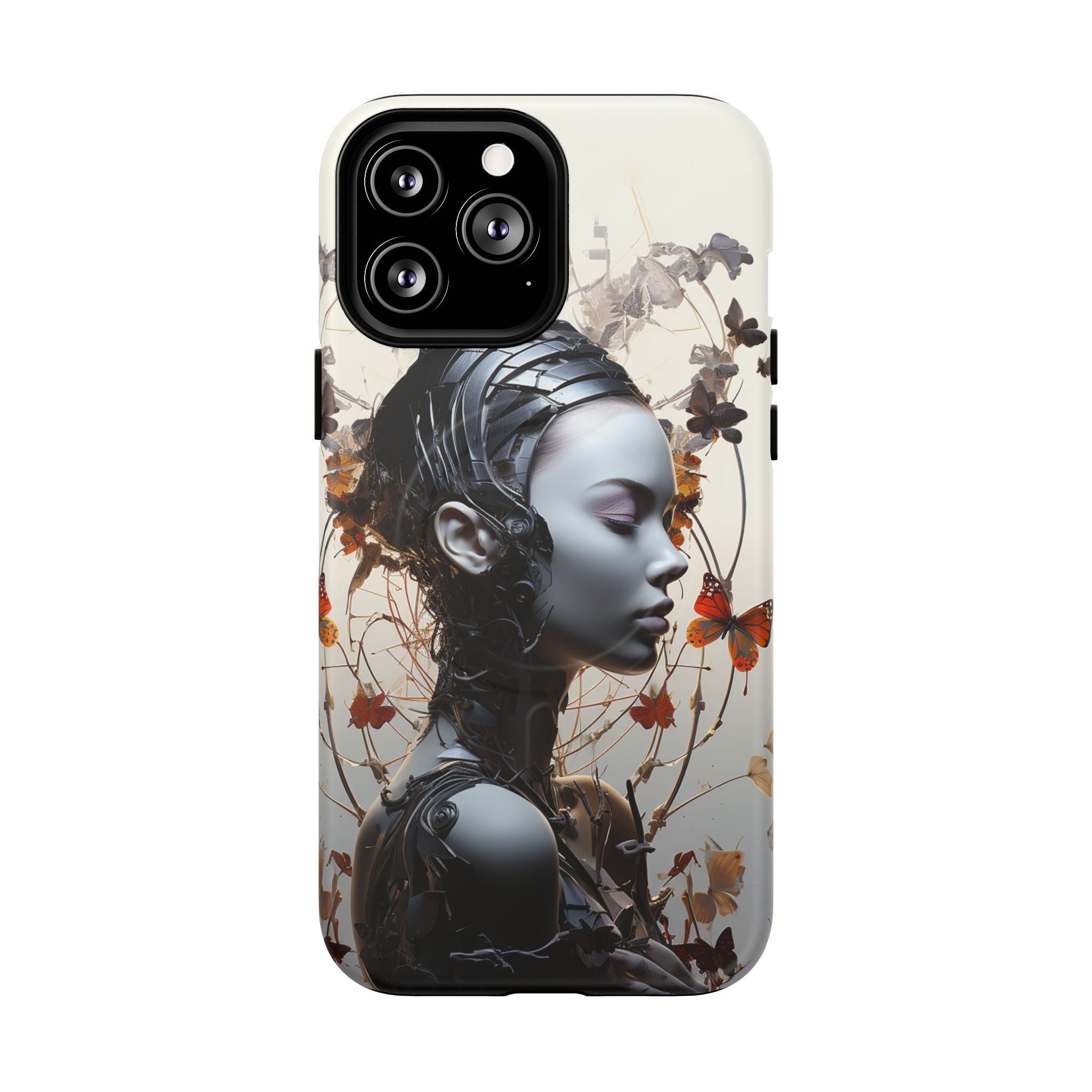 Art Nouveau Cyberpunk Phone Case — Surreal Floral Femme Tough Magnetic Case