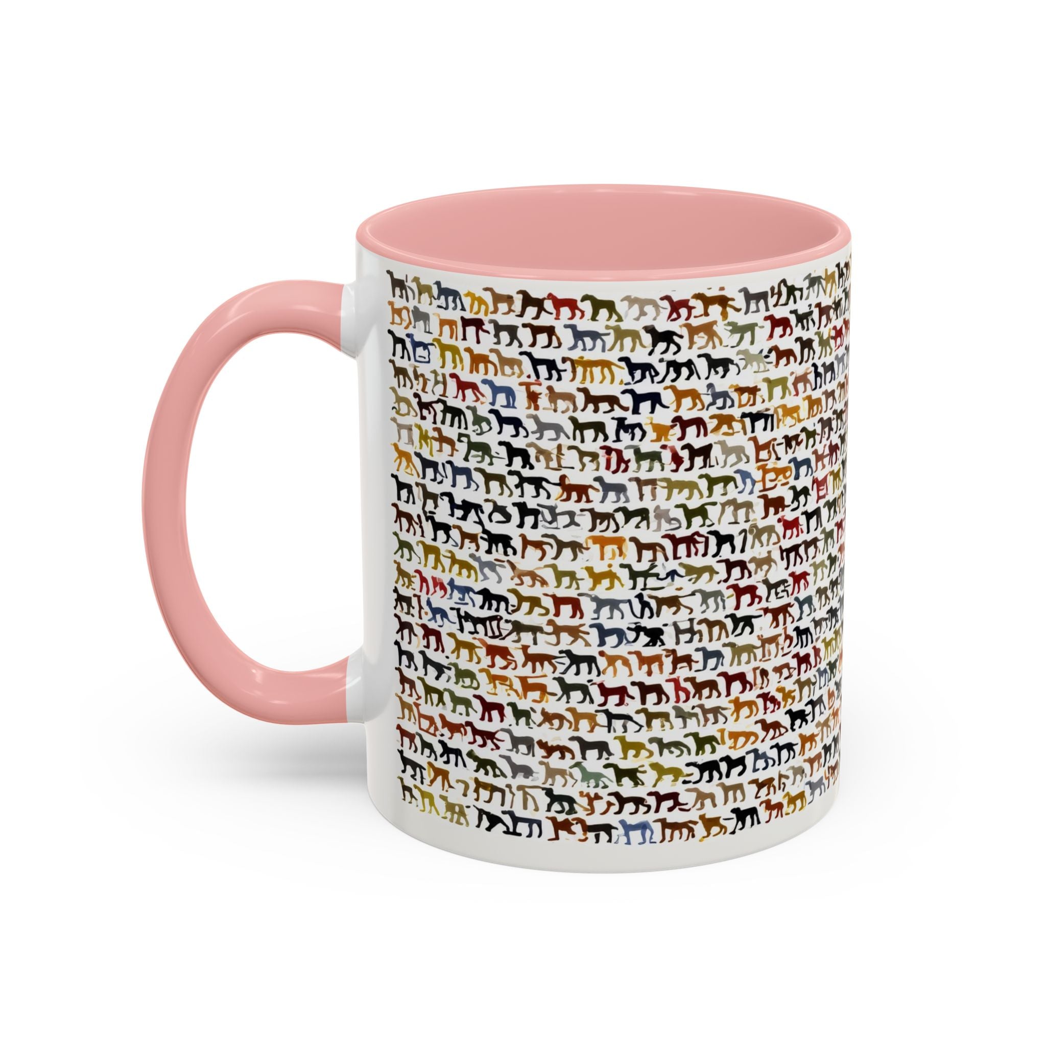 Horse Pattern Accent Coffee Mug — Colorful Mini Horses Design (11/15 oz)