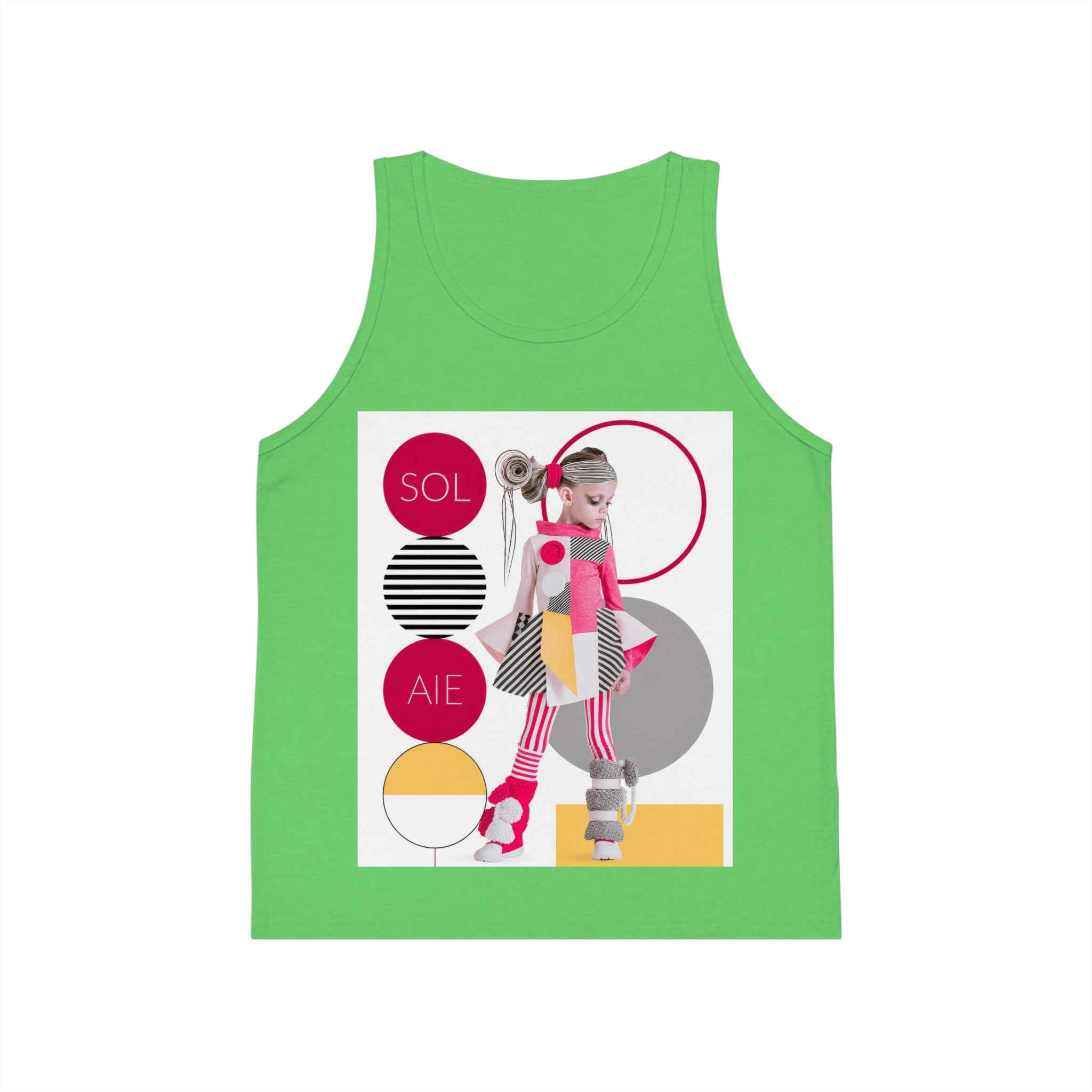 Kids Tank Top — Retro Pop Roller Girl Graphic ("SOL AIE")