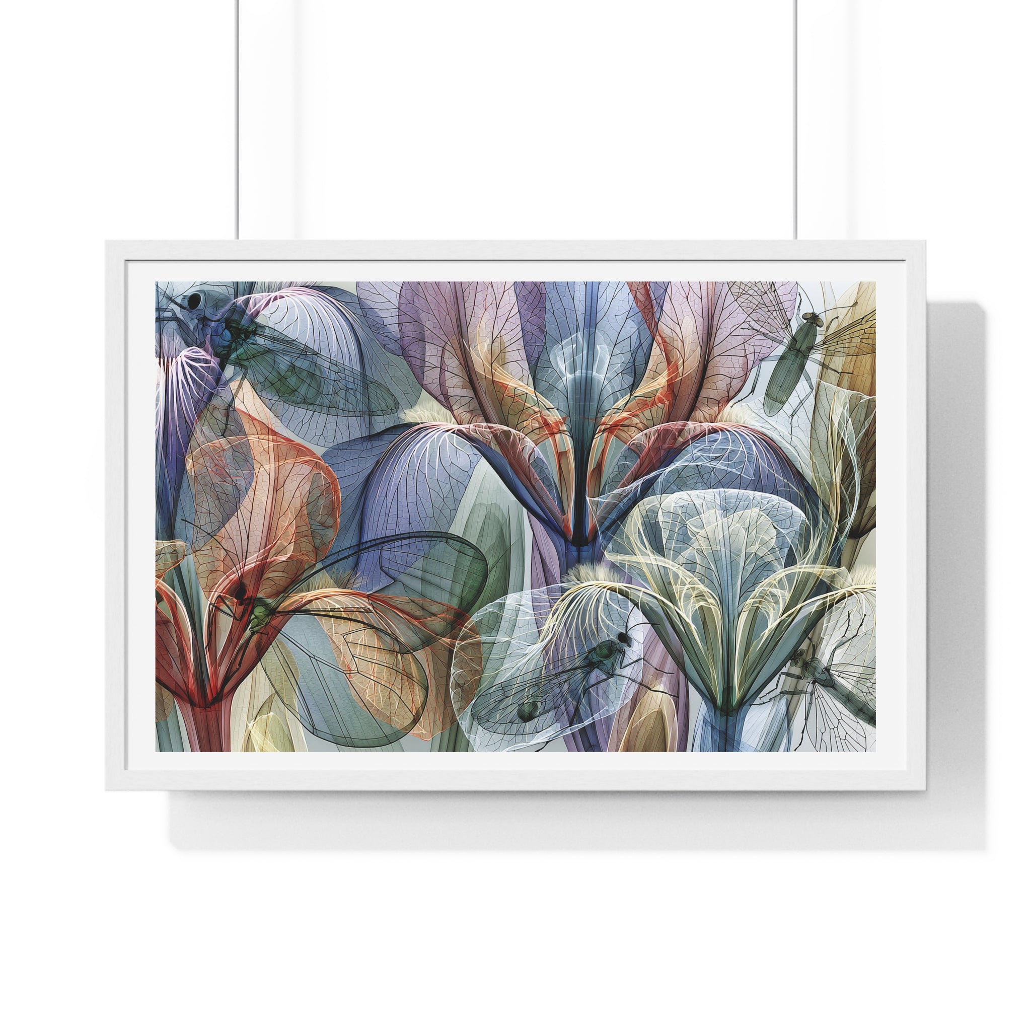Framed Floral Art Print — Abstract Translucent Lily Poster