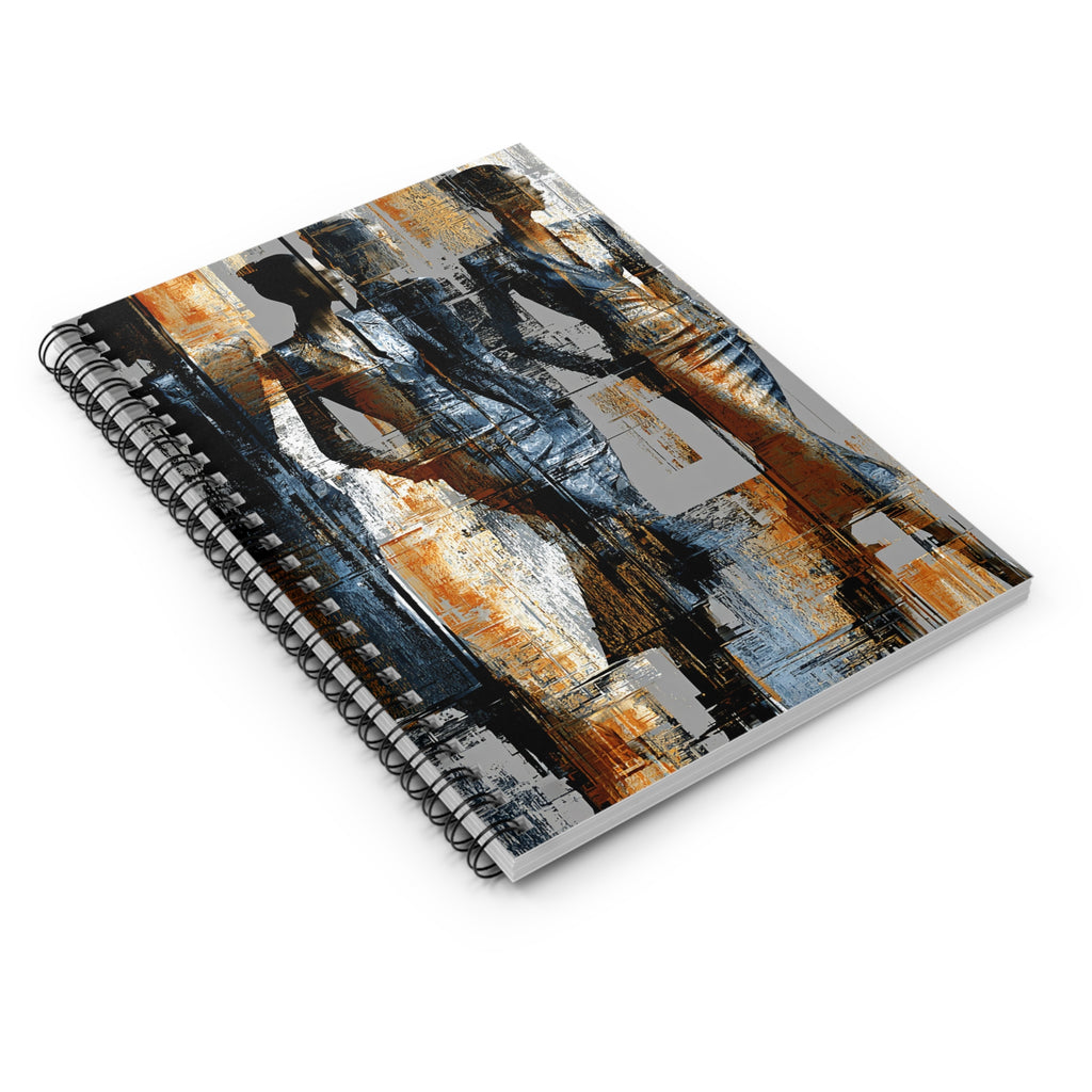 Abstract Fashion Figures Spiral Notebook — Ruled Lined Journal for Designers & Creatives