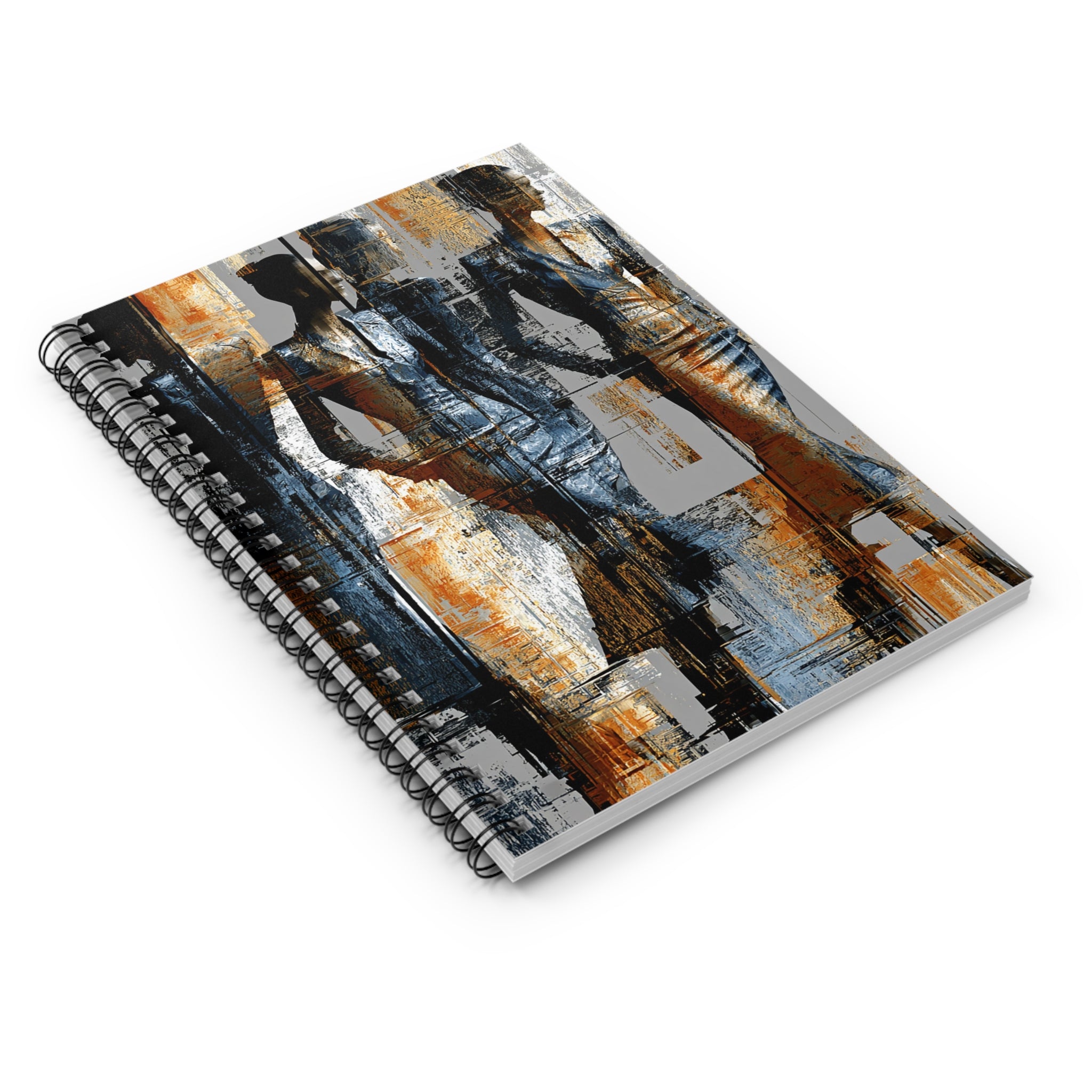 Abstract Fashion Figures Spiral Notebook — Ruled Lined Journal for Designers & Creatives
