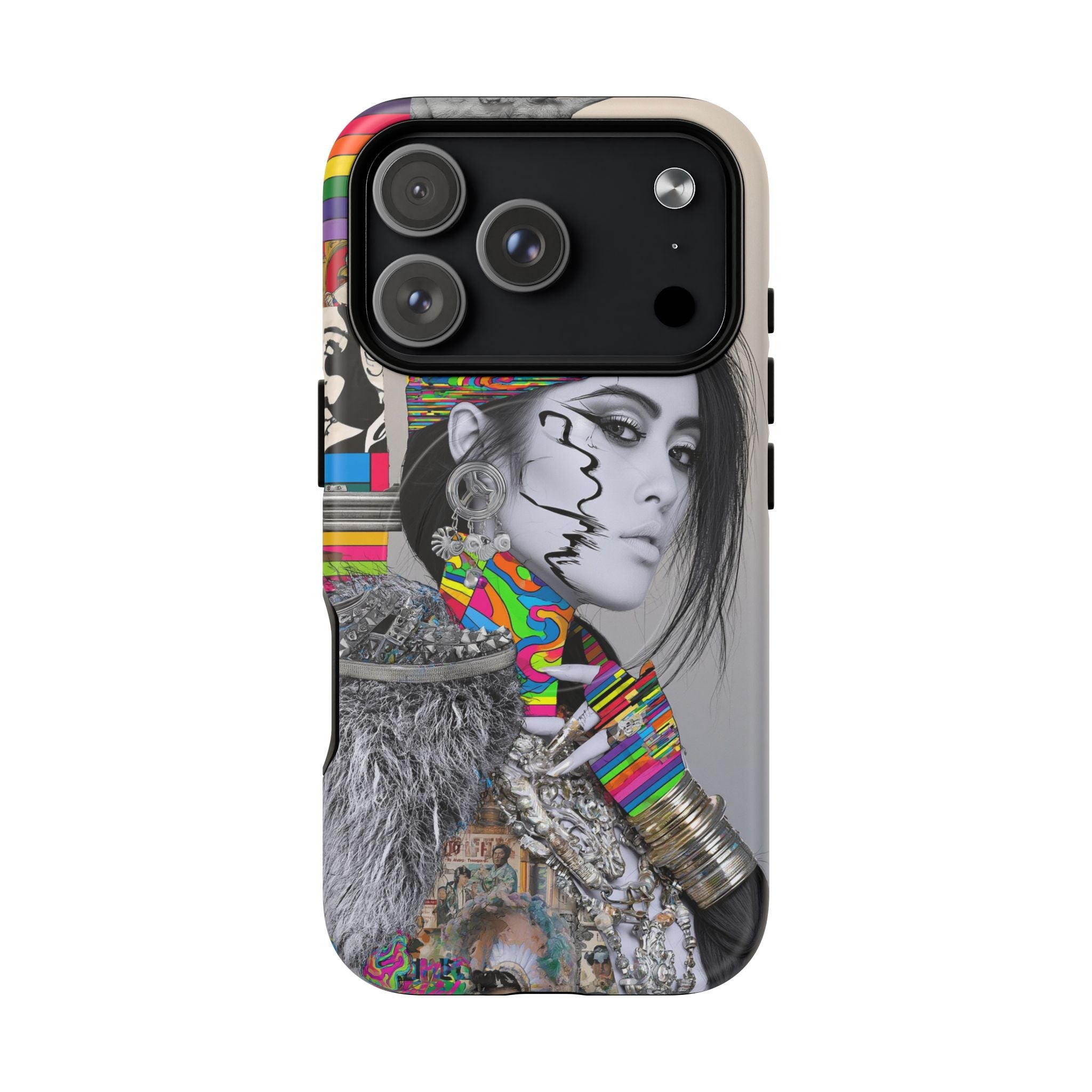 Phone Case - Colorful Glitch Portrait Tough Magnetic Case