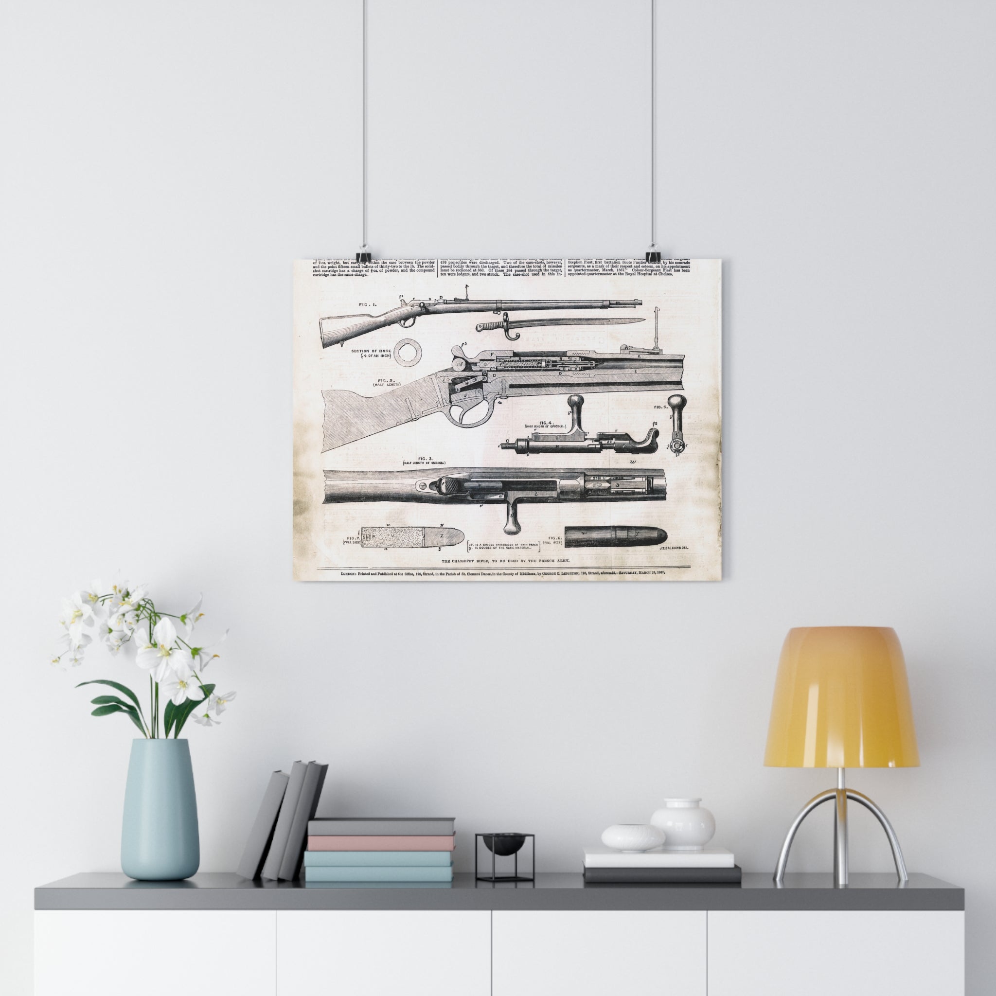 Vintage Rifle Patent Poster – Antique Firearm Blueprint Wall Art