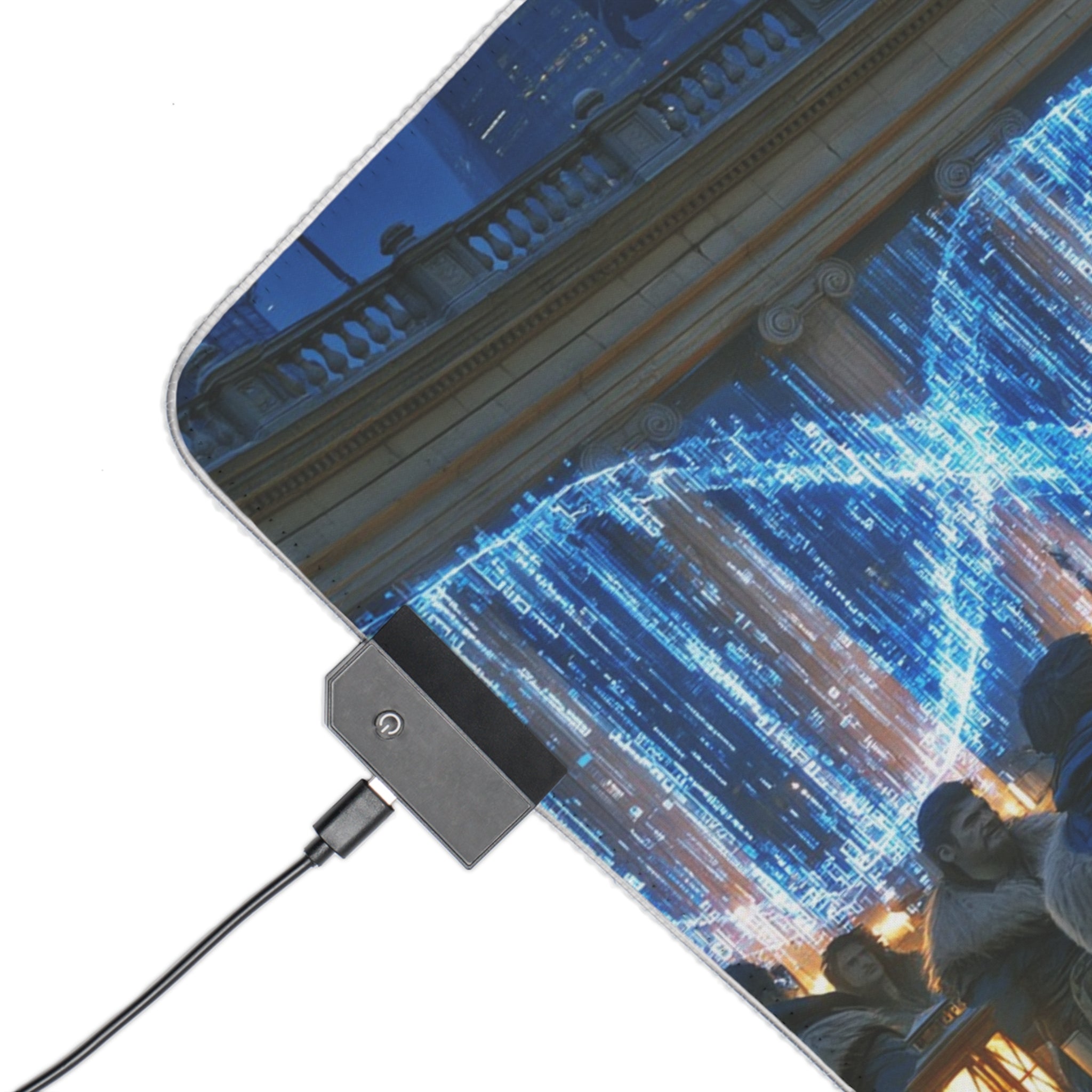 LED Gaming Mouse Pad — Arcane Sorcerer Fountain RGB Desk Mat