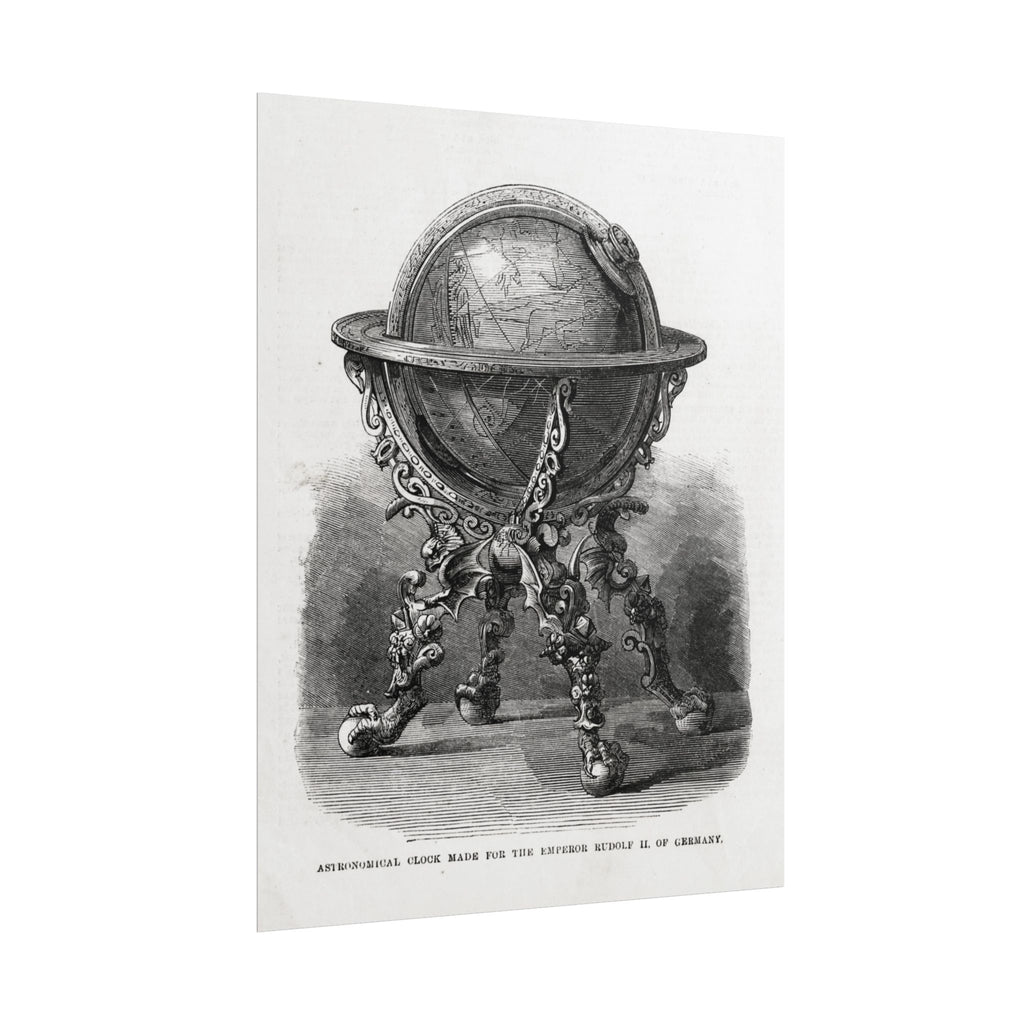 Antique Globe Illustration Rolled Poster — Vintage Scientific Print