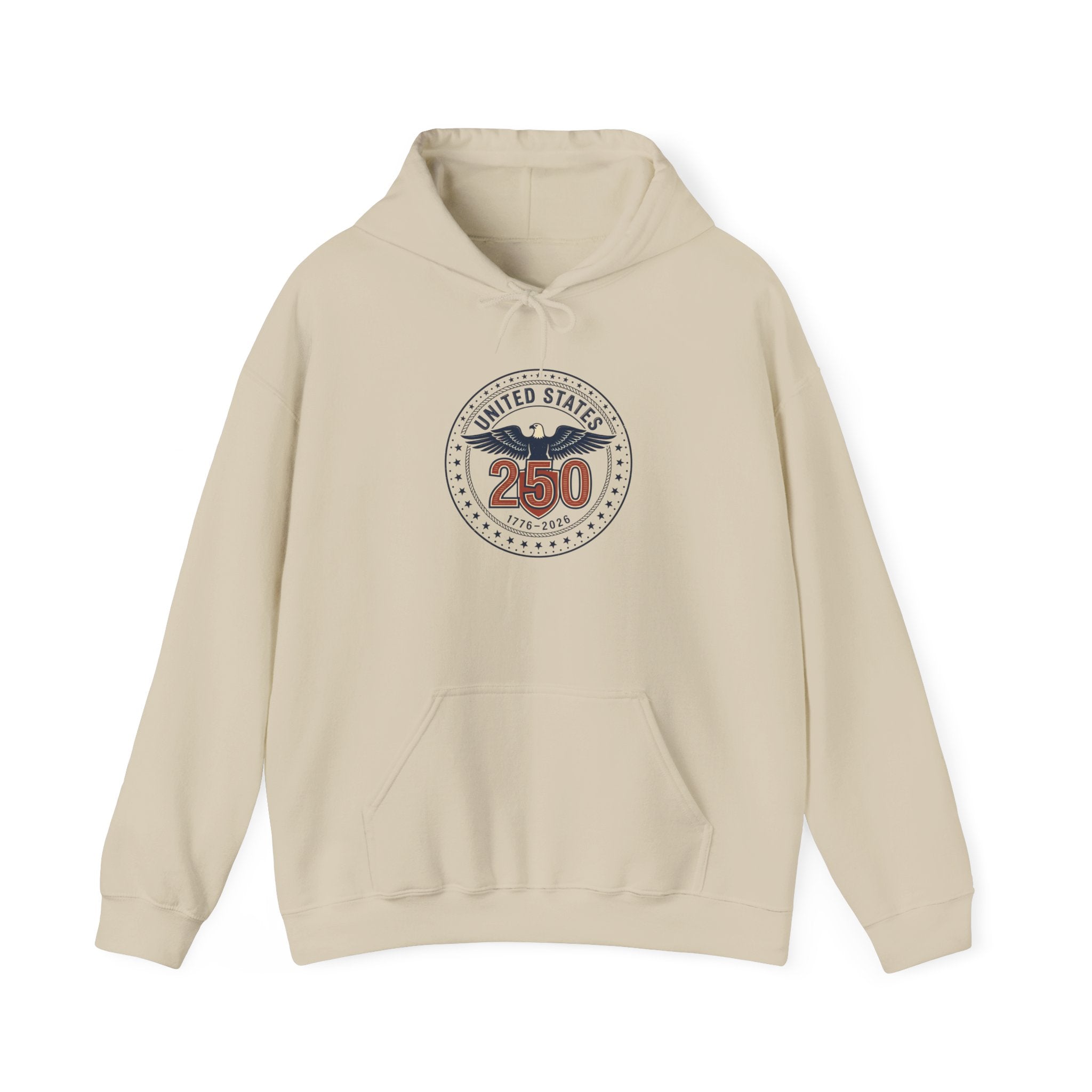 250 Years Patriotic Seal Hoodie | 4th of July Anniversary, USA Bicentennial Style