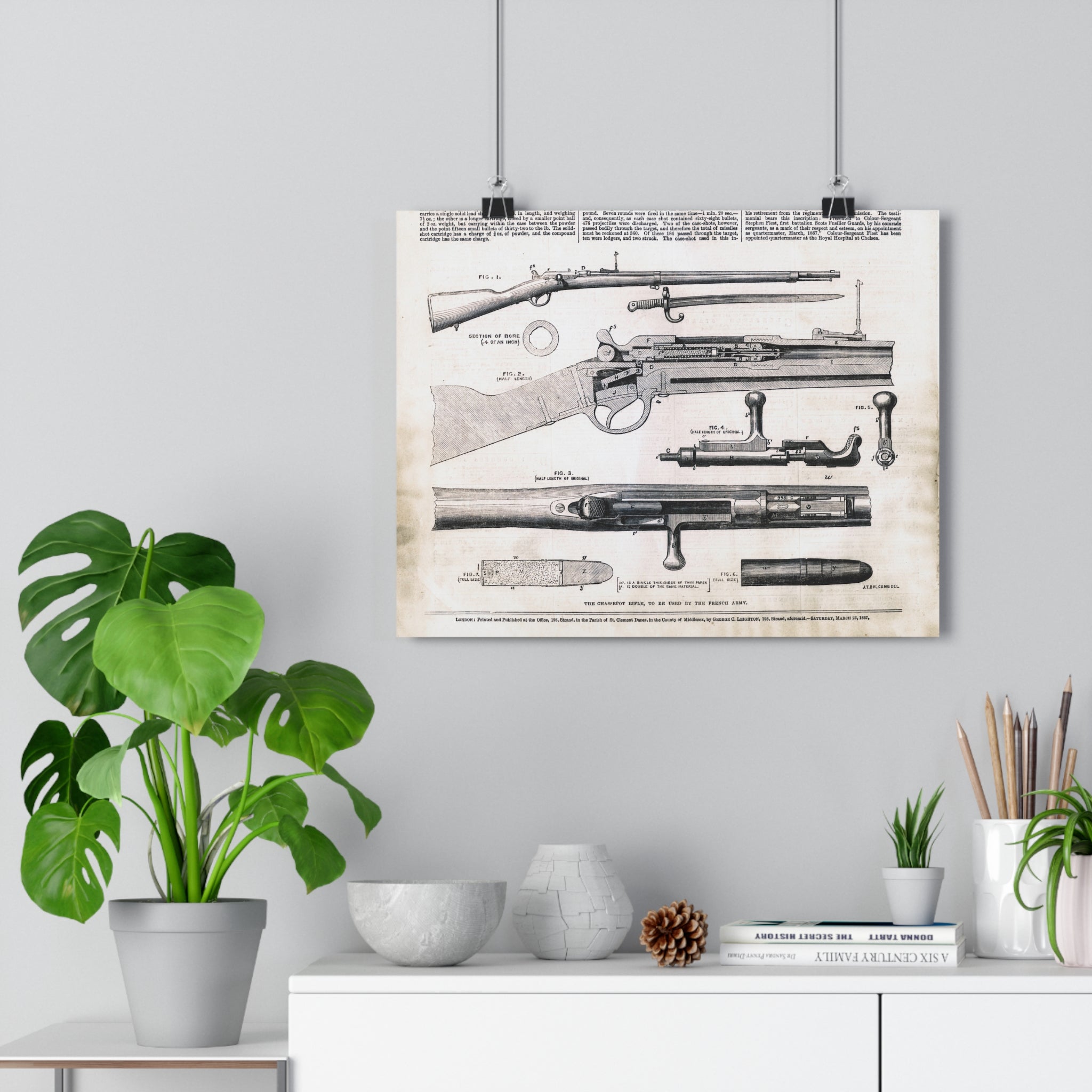 Vintage Rifle Patent Poster – Antique Firearm Blueprint Wall Art