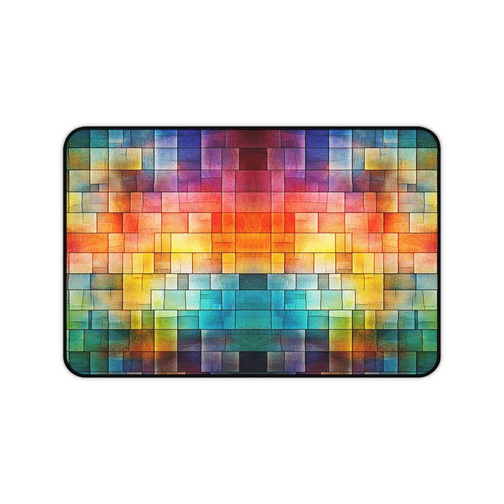 Colorwave Mosaic Desk Mat — Vibrant Pixel Art Mousepad