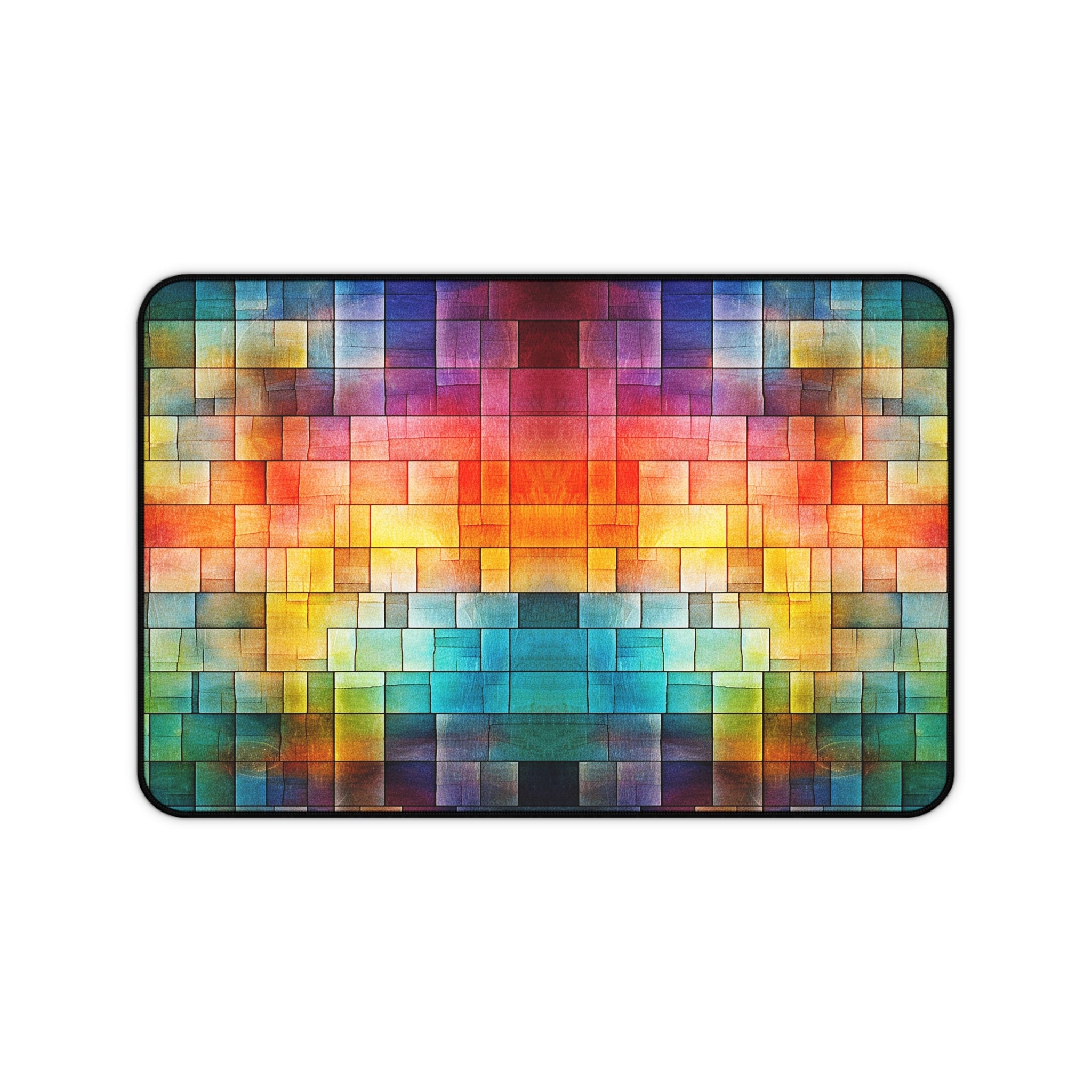 Colorwave Mosaic Desk Mat — Vibrant Pixel Art Mousepad