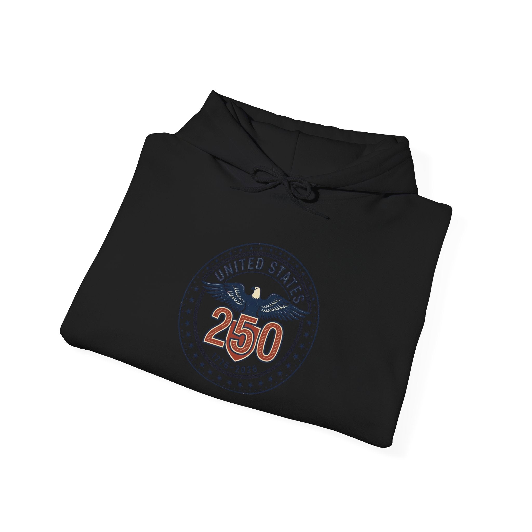 250 Years Patriotic Seal Hoodie | 4th of July Anniversary, USA Bicentennial Style
