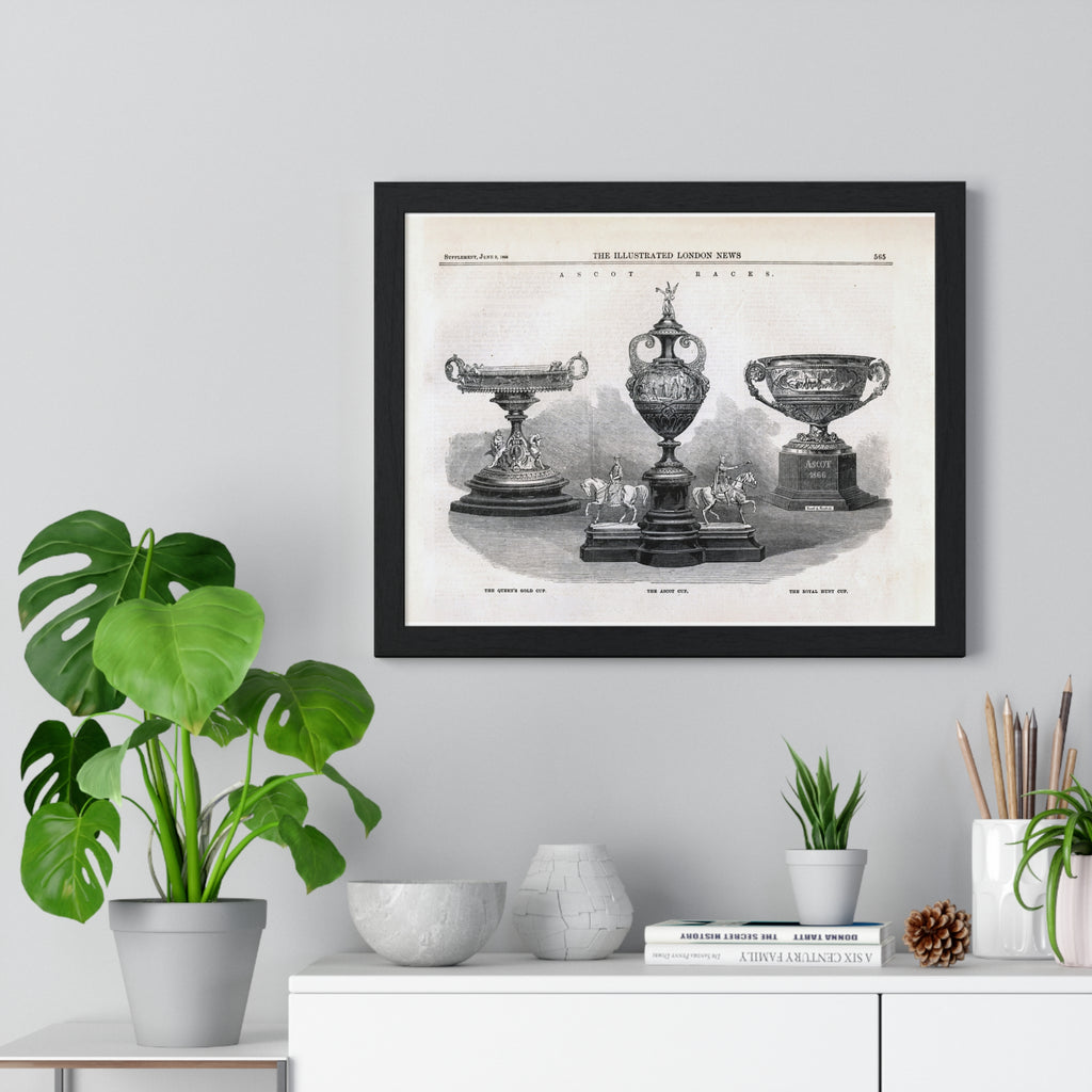 Framed Vintage Trophy Engraving Poster