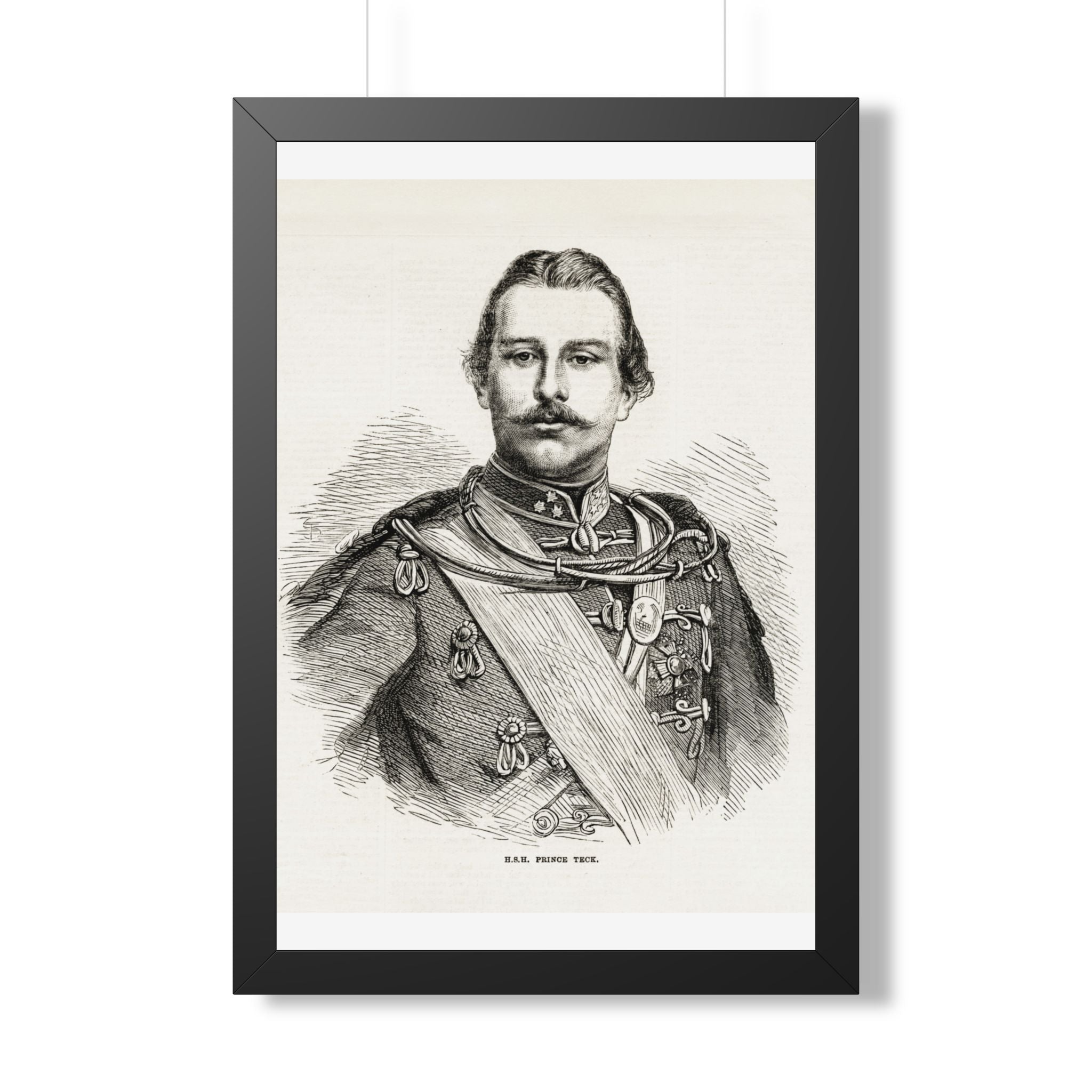 Framed Poster — Vintage 19th-Century Military Portrait Print