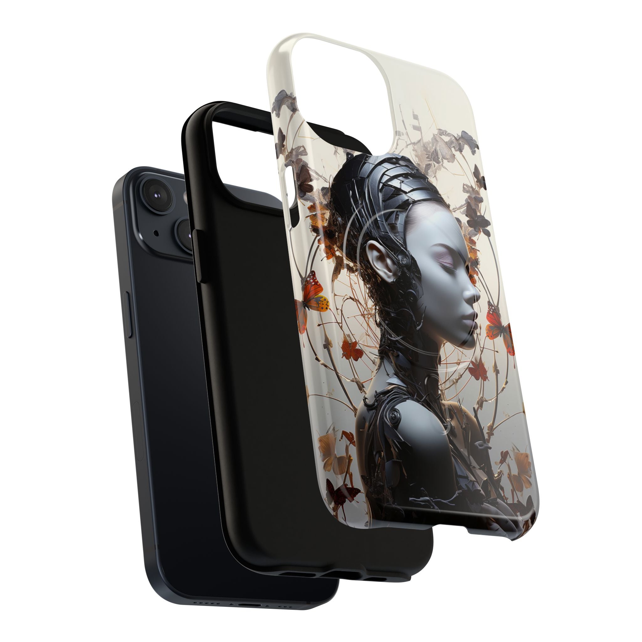 Art Nouveau Cyberpunk Phone Case — Surreal Floral Femme Tough Magnetic Case