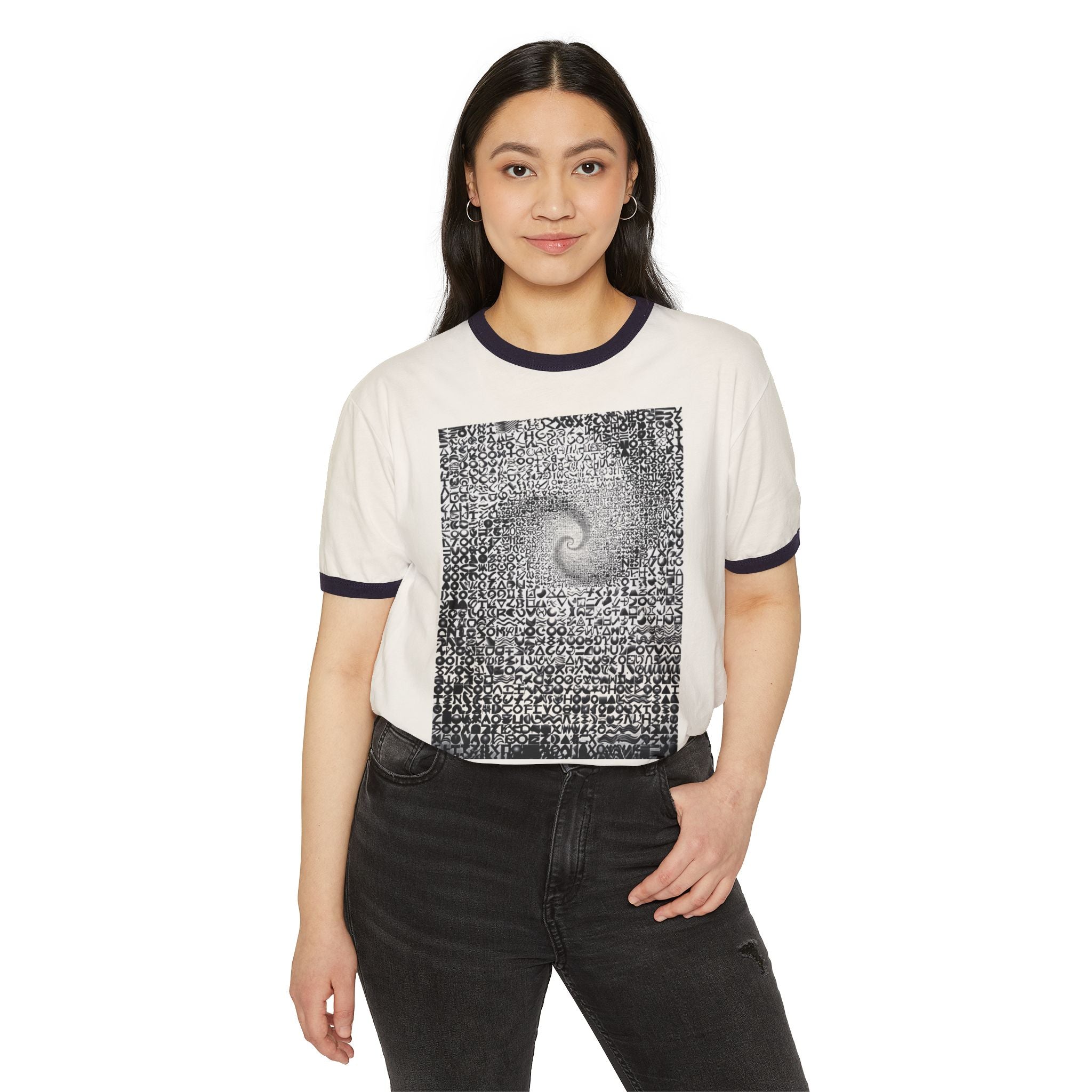 Spiral Galaxy Graphic Ringer T-Shirt